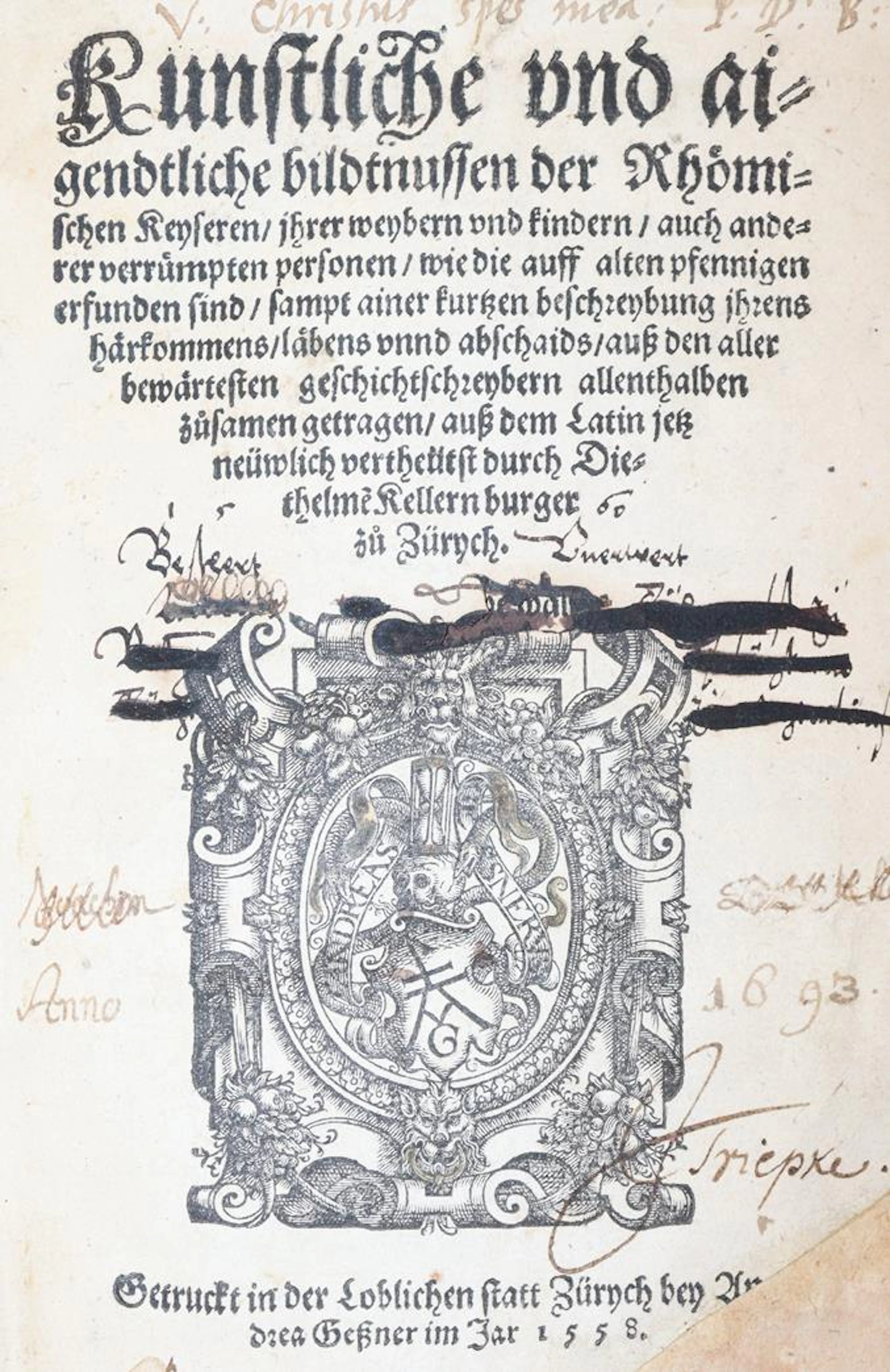 Keller,D. u. (Strada,J.). Kunstliche und aigendtliche bildtnussen