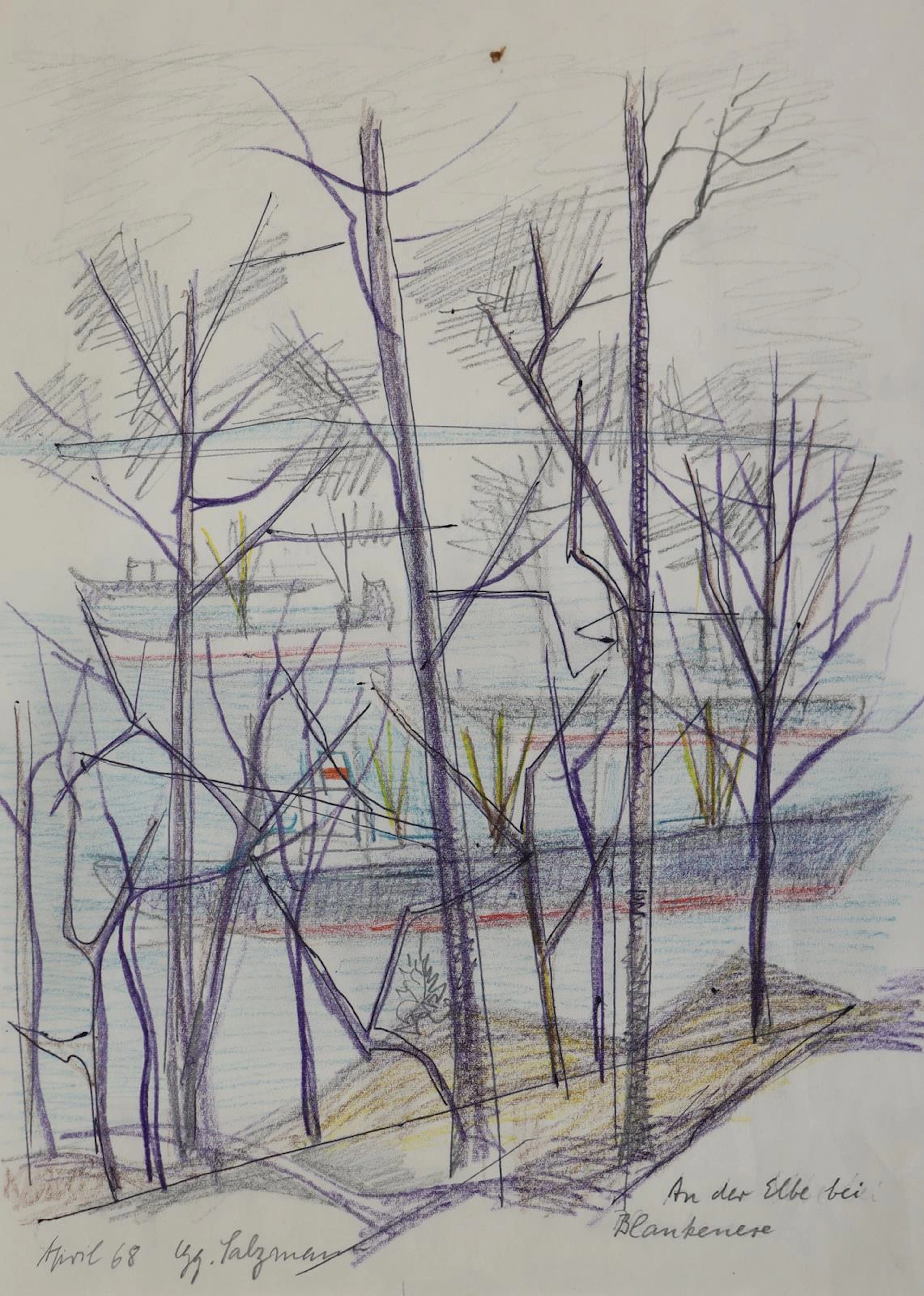 Salzmann, Hans (1900 Frankfurt a. O. - Oberweimar 1973). An der Elbe