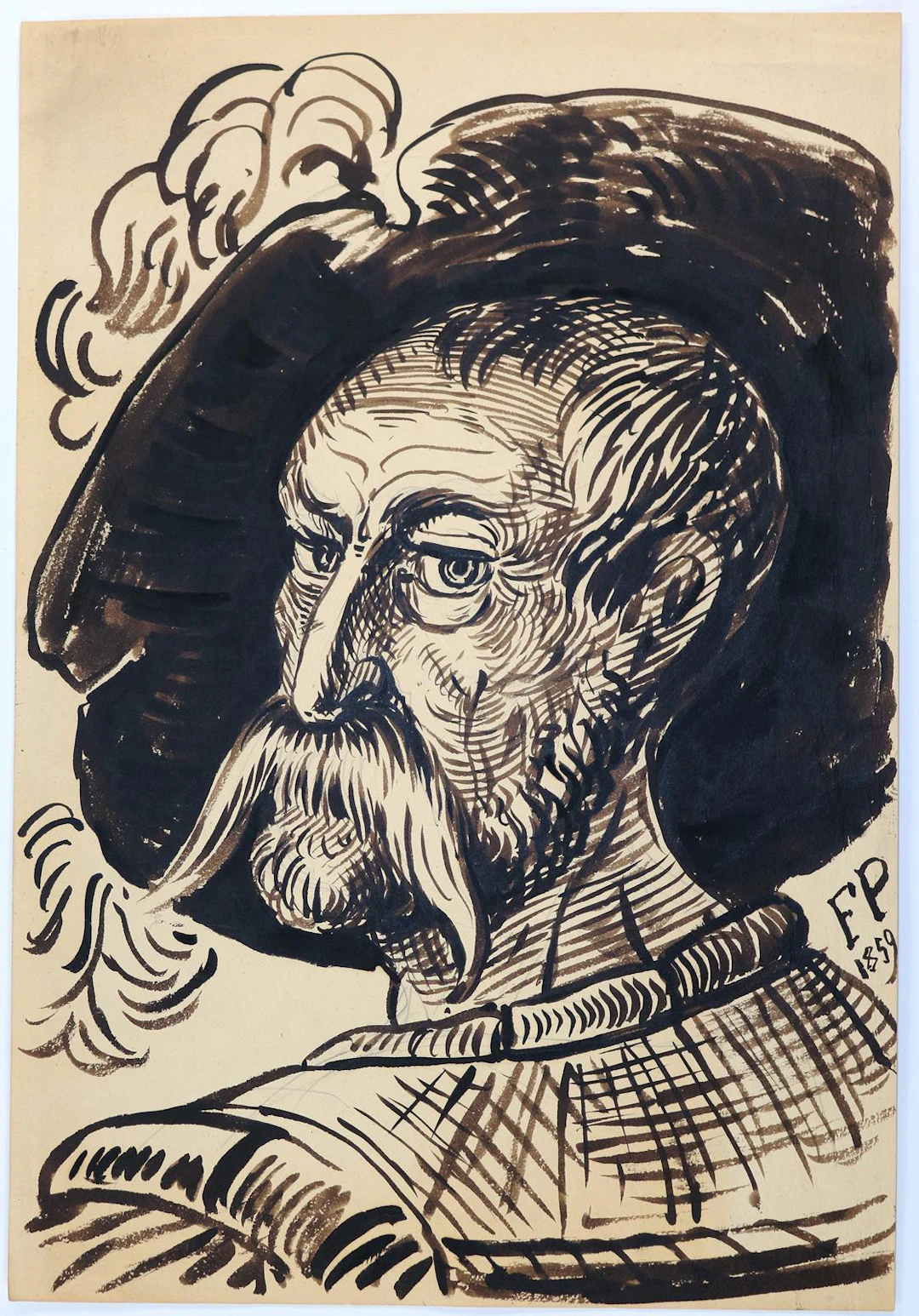 Pocci, Franz Graf von (1807 München 1878). Zeichnung eines über die