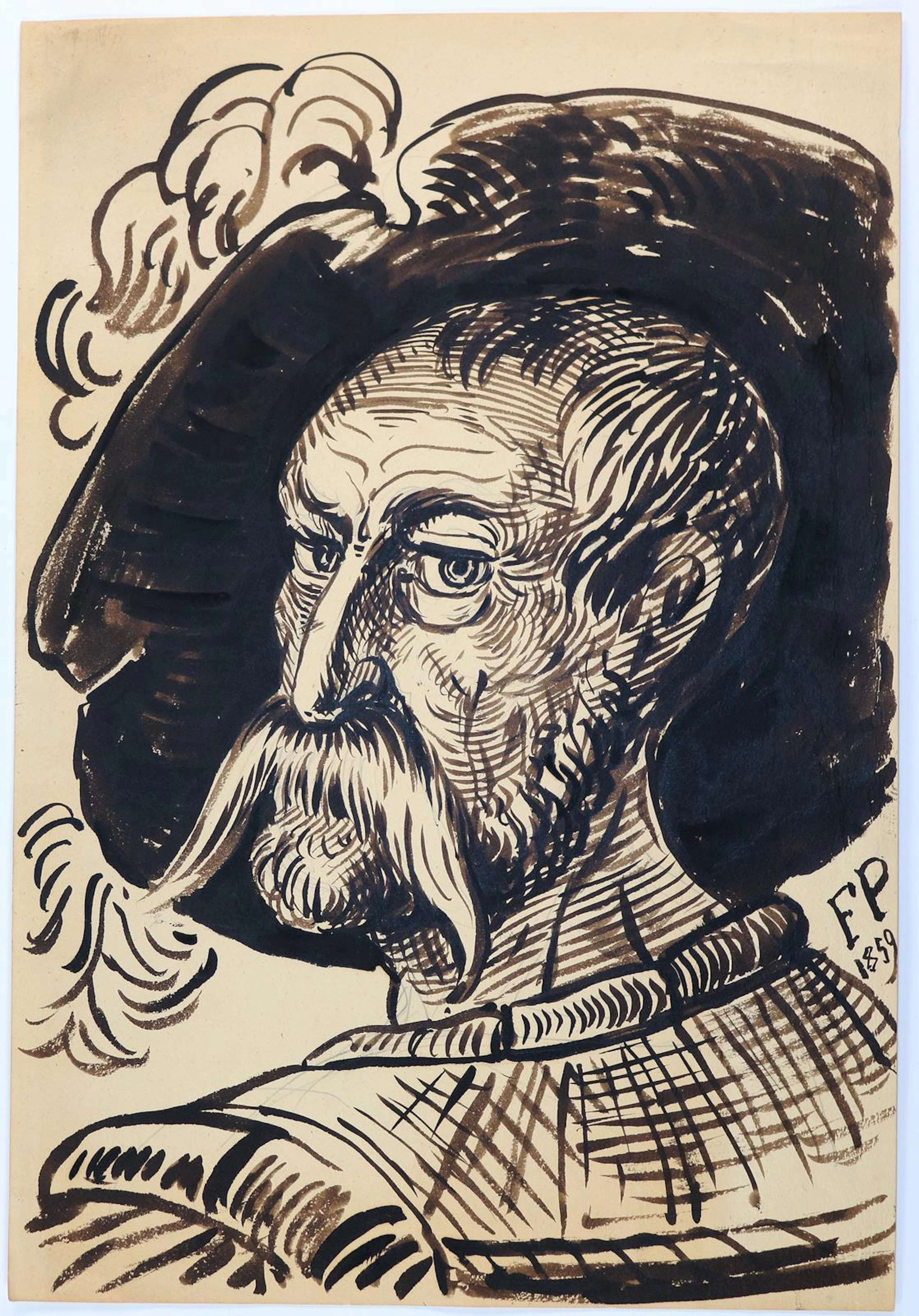 Pocci, Franz Graf von (1807 München 1878). Zeichnung eines über die