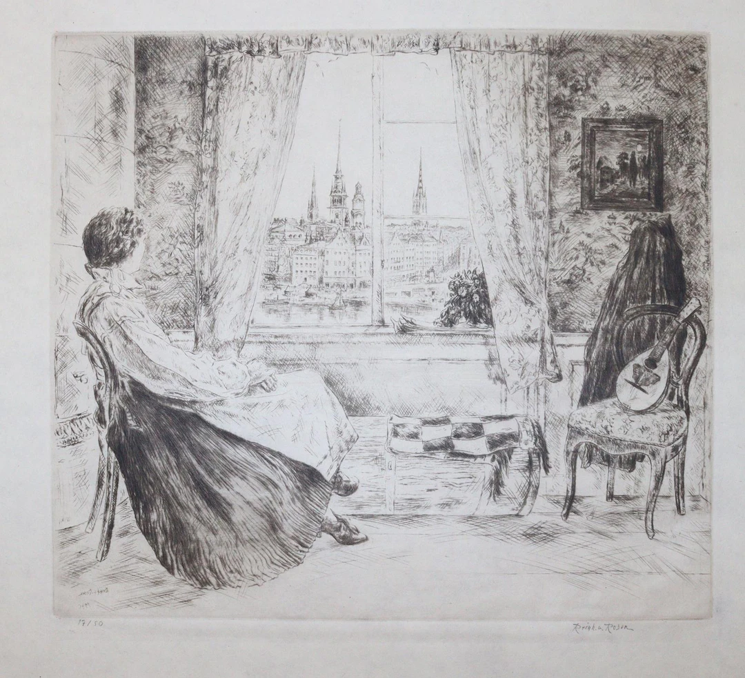 Rosen, Reinhold von (1894 Schweden 1961). 9 Radierungen. Verschiedene