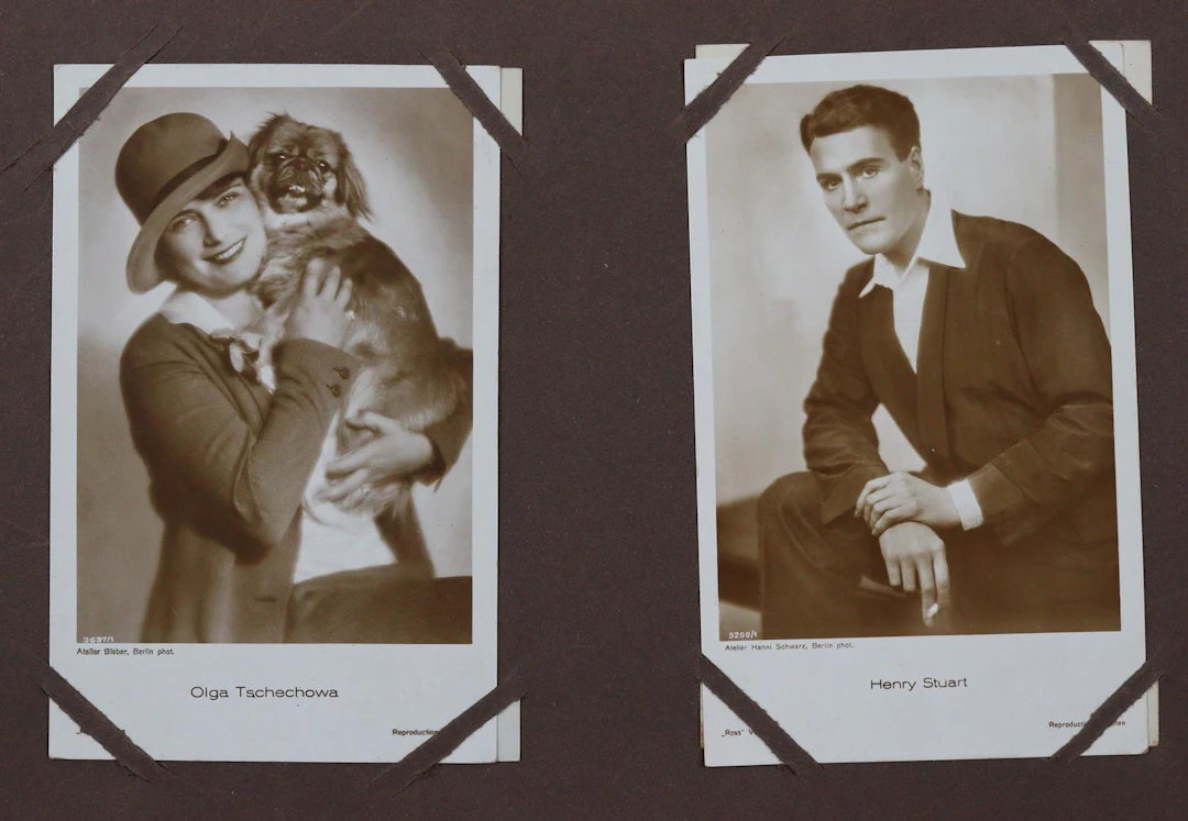 Album mit ca. 50 gesteckten Studiophotogr. versch. Filmschauspieler