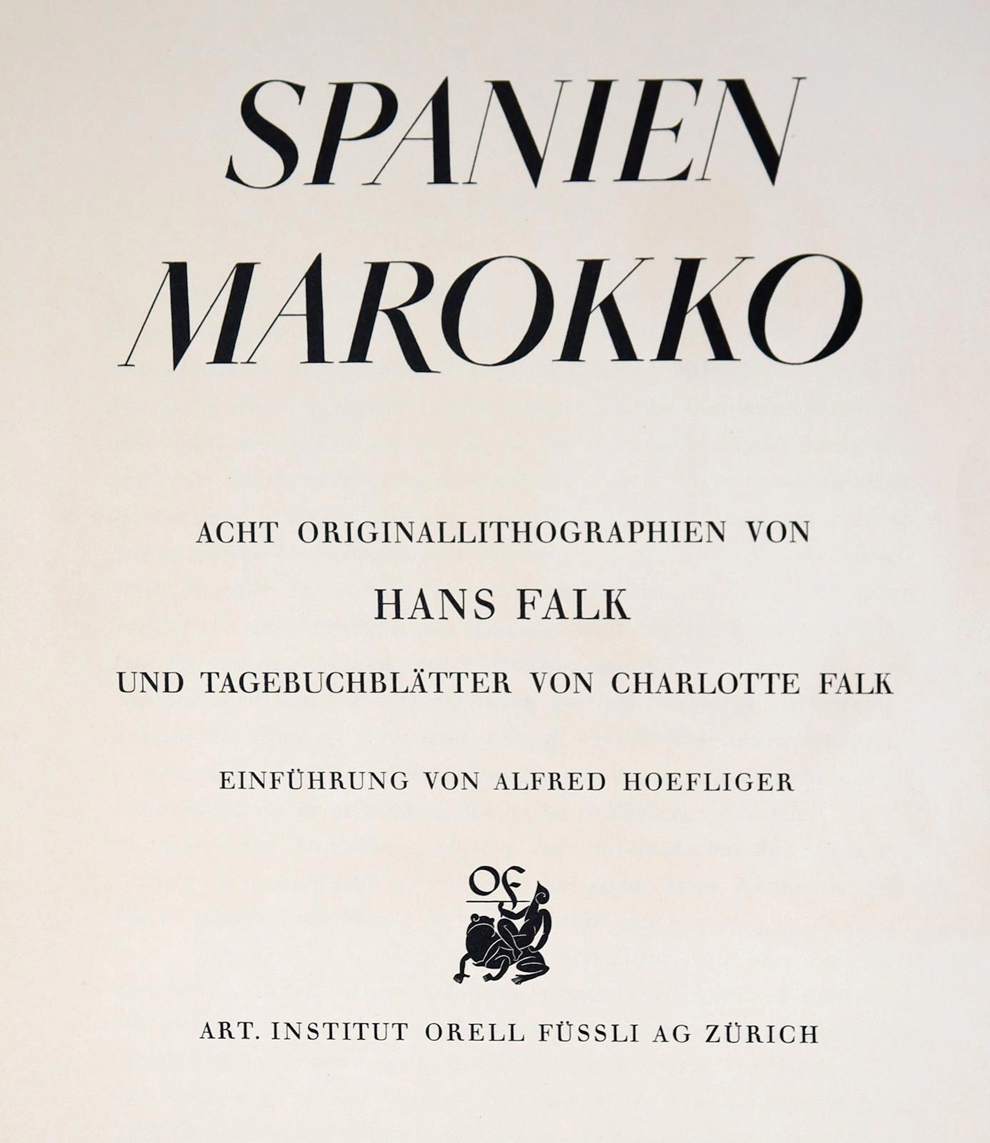 Falk,H. Spanien. Marokko. Acht Originallithographien von Hans Falk