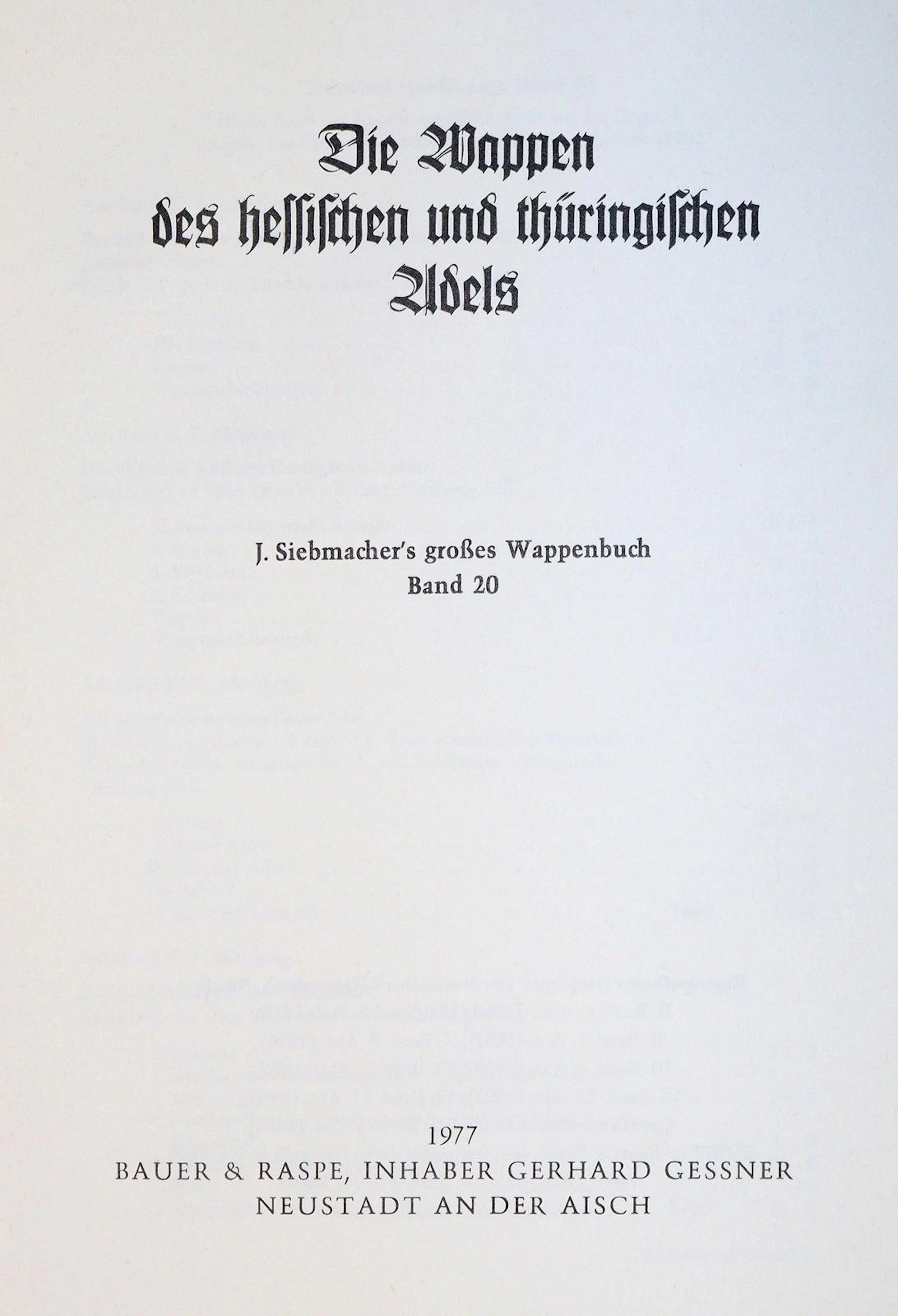 Siebmacher,J. Großes Wappenbuch. Reprographischer Nachdruck. 25 Bde.