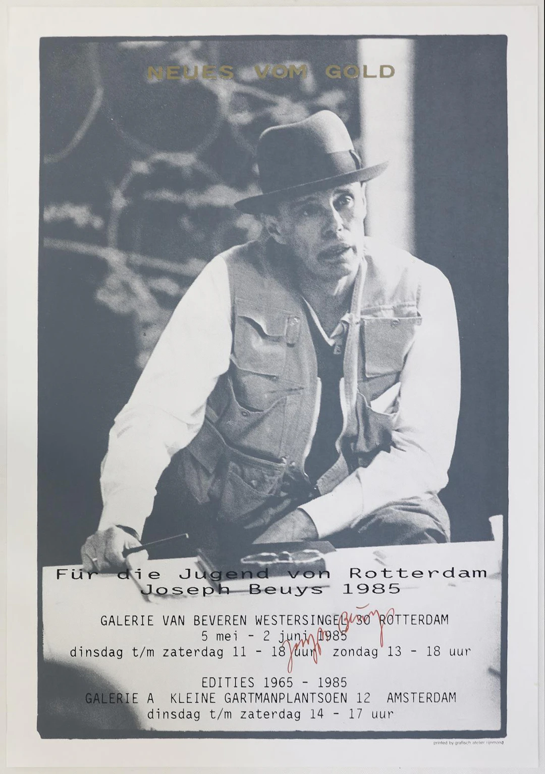Beuys, Joseph (1921 Krefeld - Düsseldorf 1986). Signiertes Ausstellungsplakat: