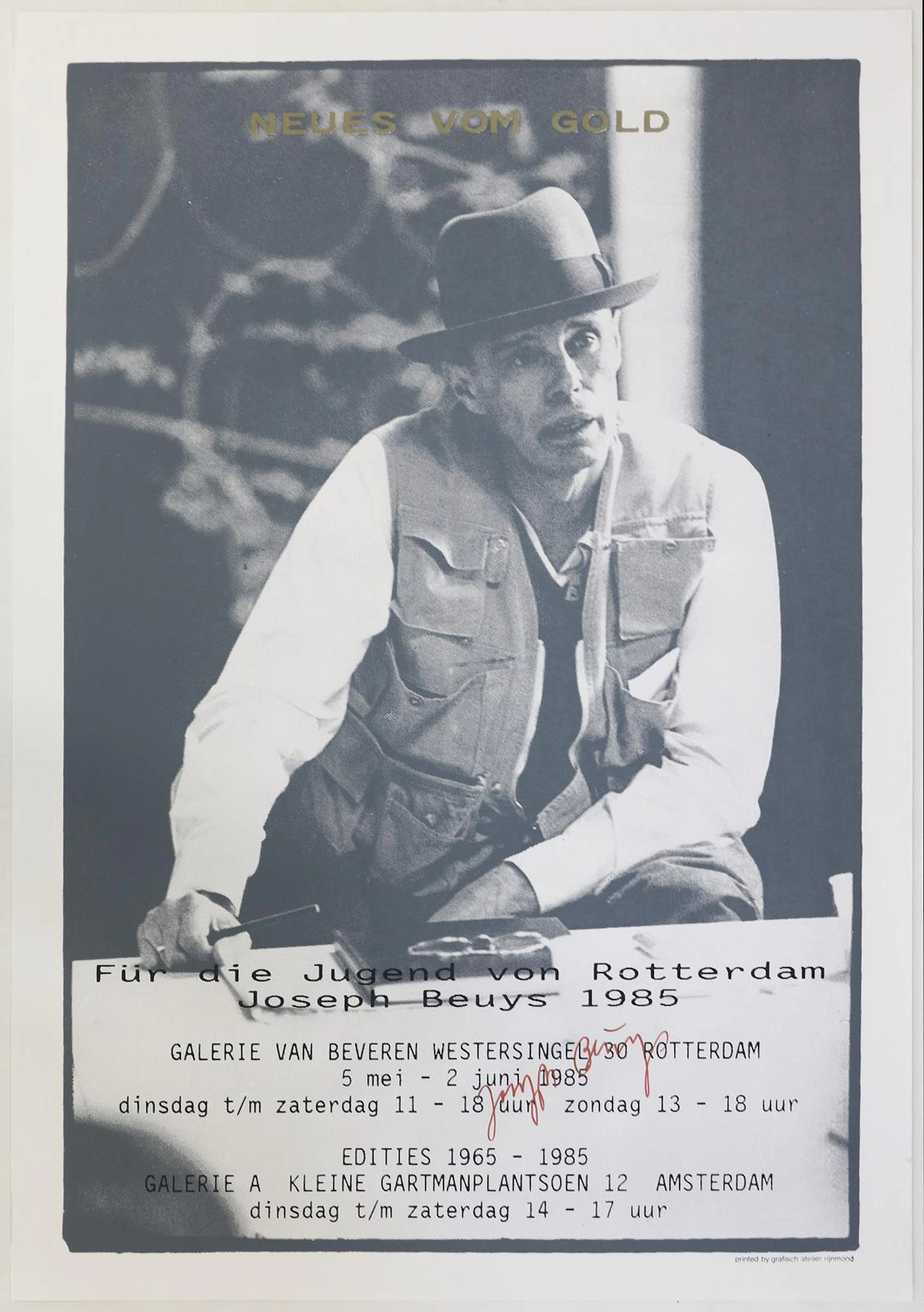 Beuys, Joseph (1921 Krefeld - Düsseldorf 1986). Signiertes Ausstellungsplakat: