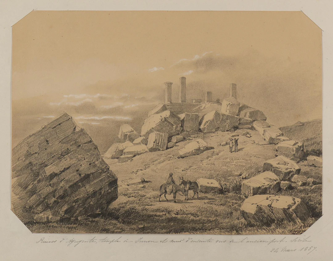 Soldé, Alexandre (1822 Angers - Parigi 1893). Ruines d'Agrigent