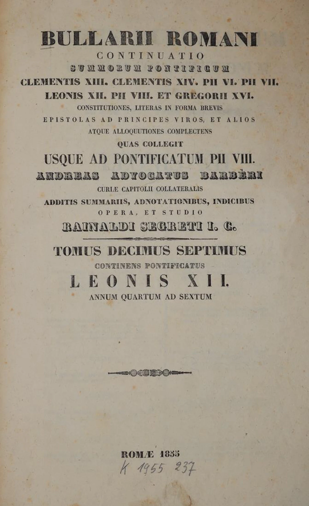 Benedikt XIV., Papst. Opera omnia in unum corpus collecta... Ed. novissima.