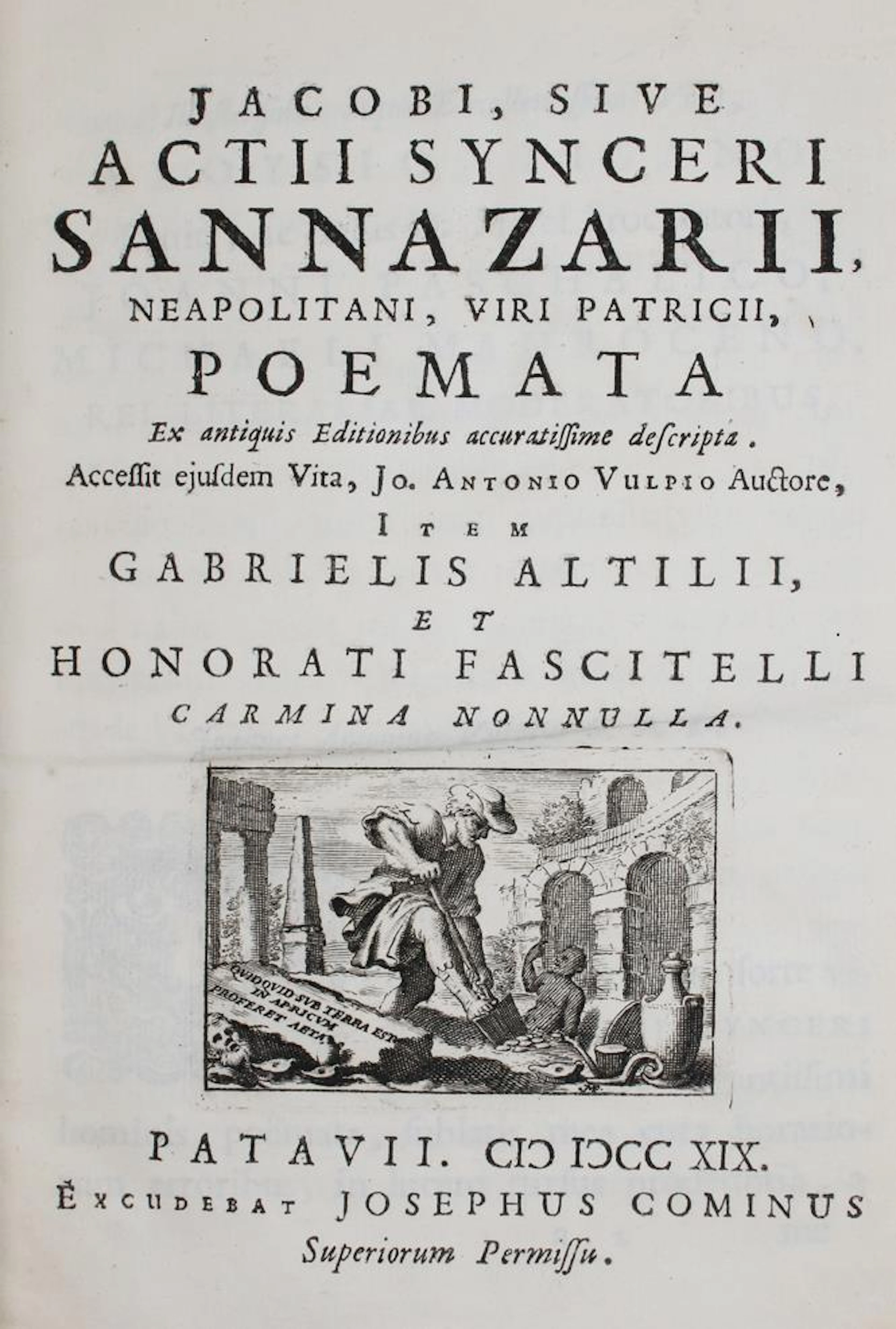 Sannazarius,J. Poemata. Ex antiquis editionibus accuratissime descripta.