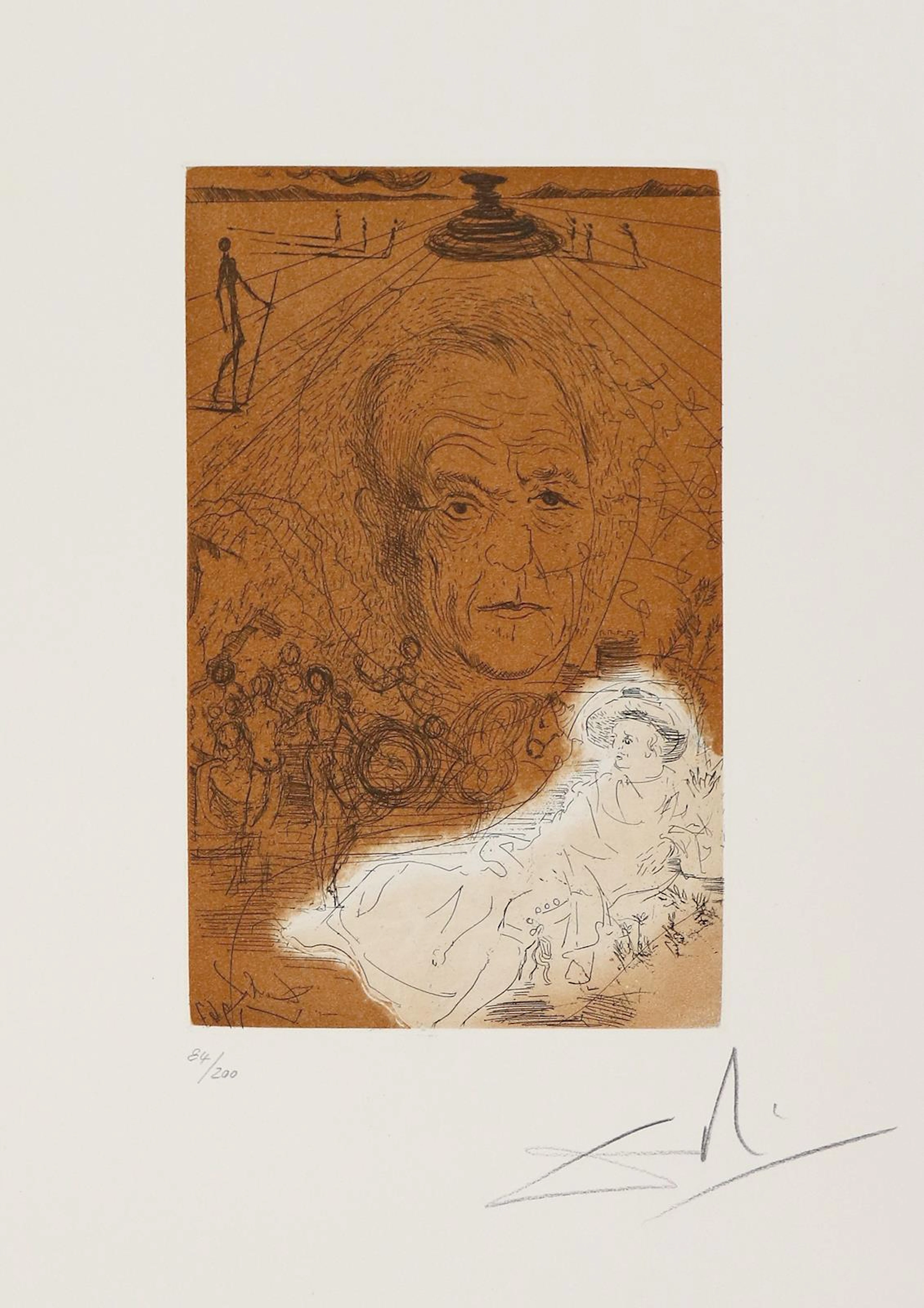 Dali,S. Hommage à Konrad Adenauer 1967. Mit 1 signierten und nummerierten