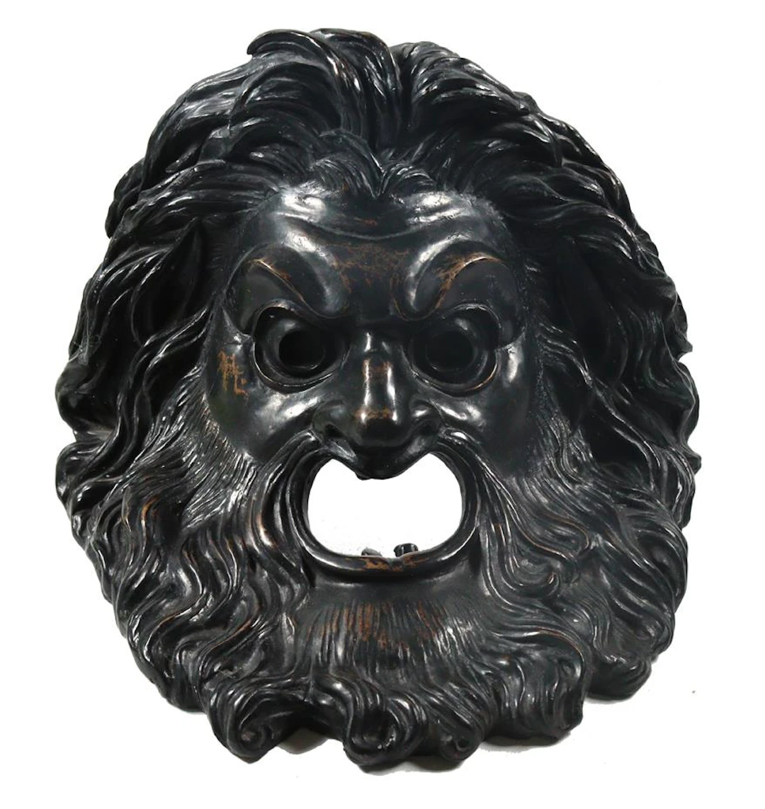 Satyr, große Bronze-Wandmaske