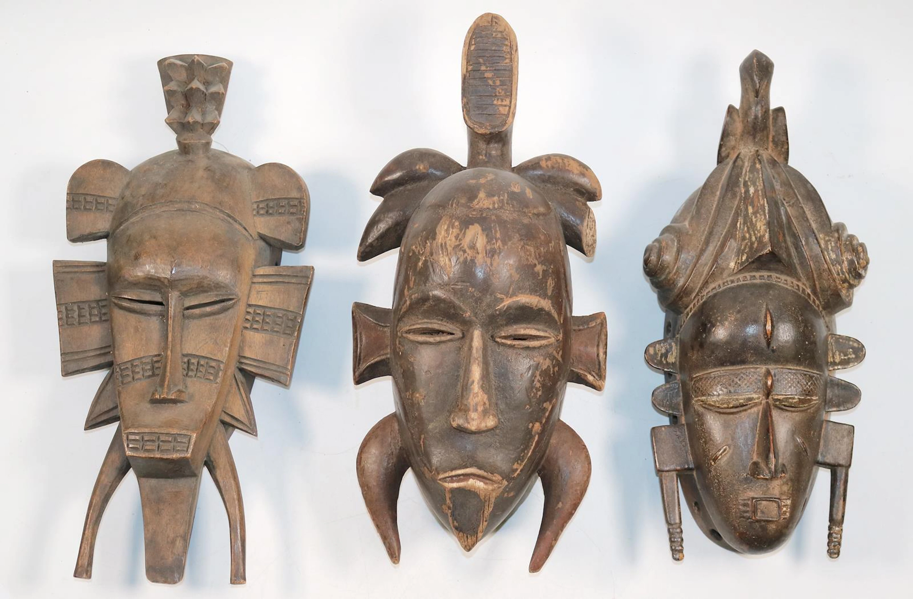 Senufo Elfenbeinküste Drei Masken Typ Kpelie