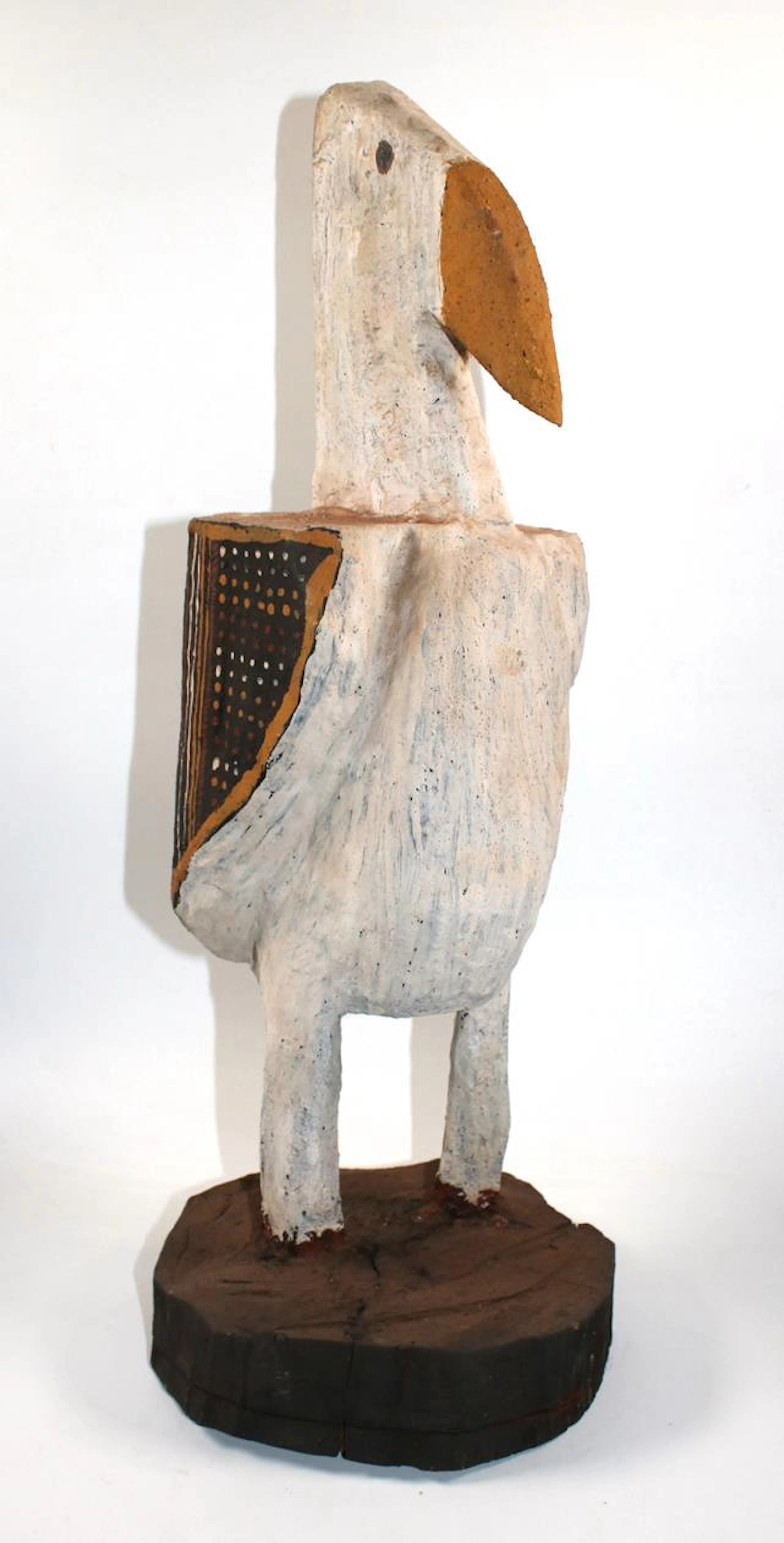 Tiwi Vogelskulptur aus Eisenholz mit natürlichen Farbpigmenten