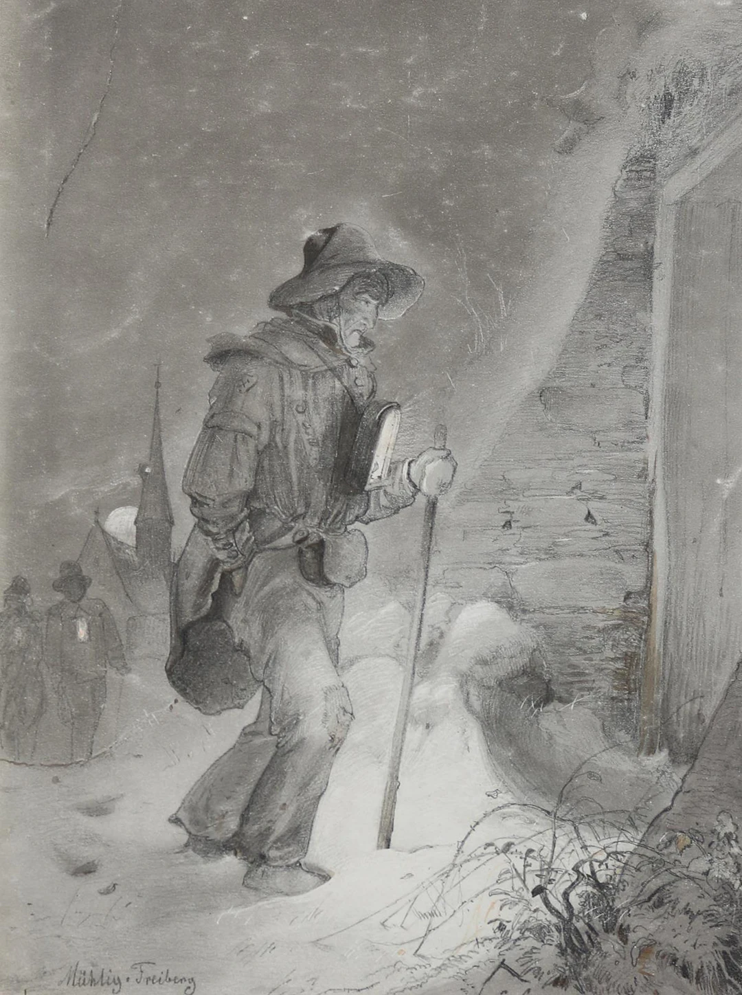 Mühlig, Albert Ernst (1862 Dresden 1909). Nächtliche Heimkehr vom