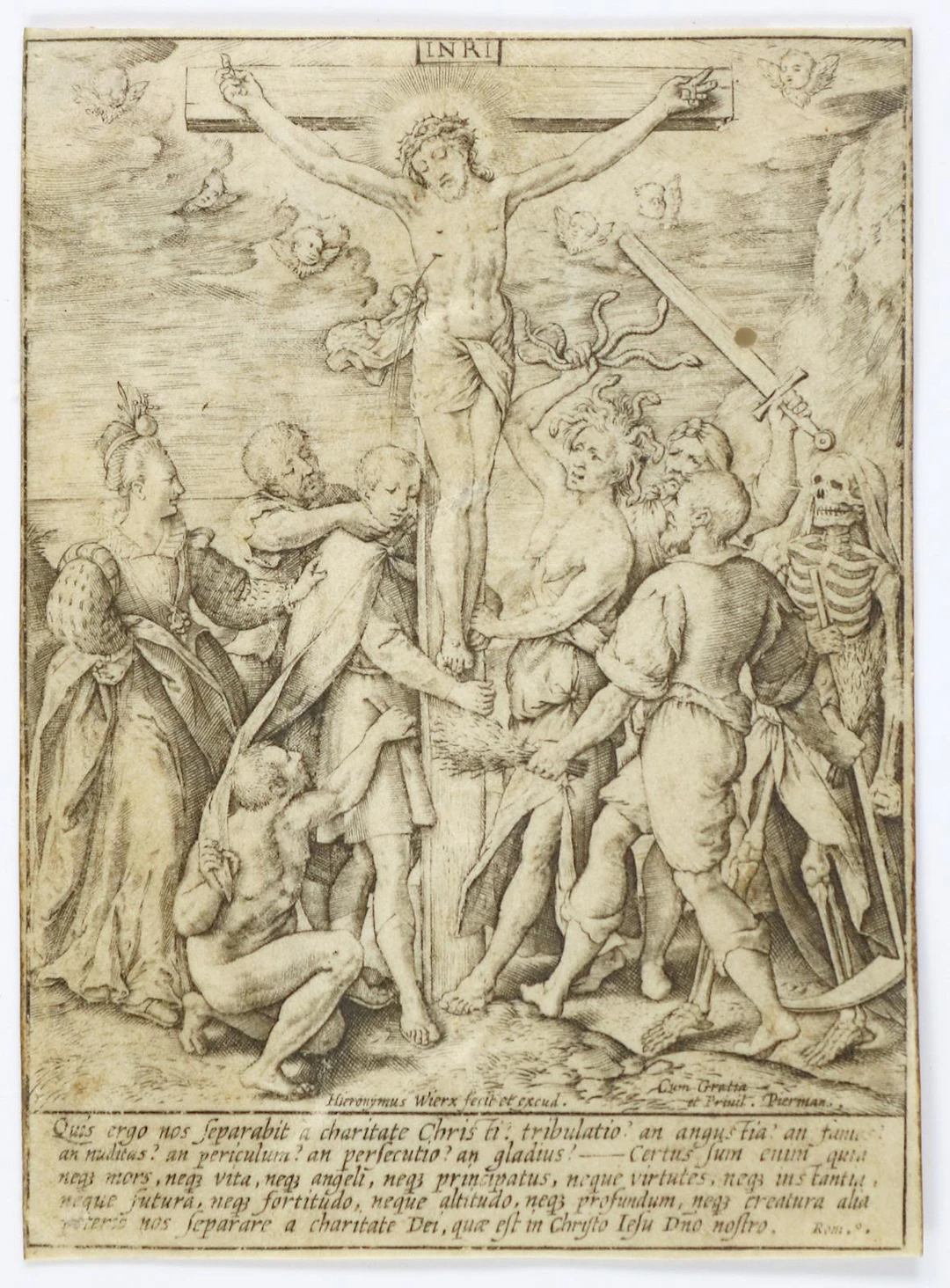 Wierix, Hieronymus (1553 Antwerpen 1619). Christus am Kreuz