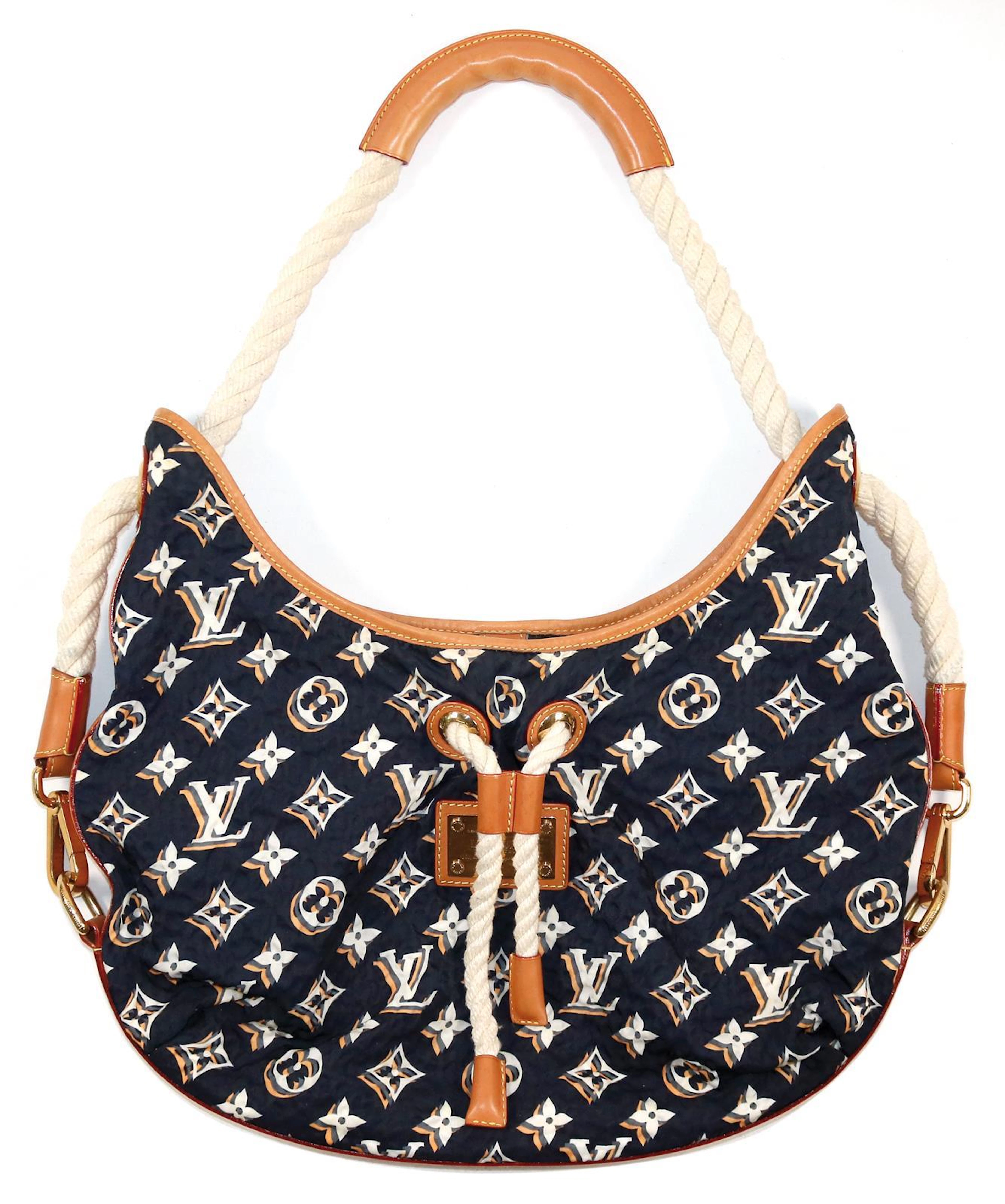 Louis Vuitton. Navy Blue Bulles MM Segeltuch Handtasche. Frankreich
