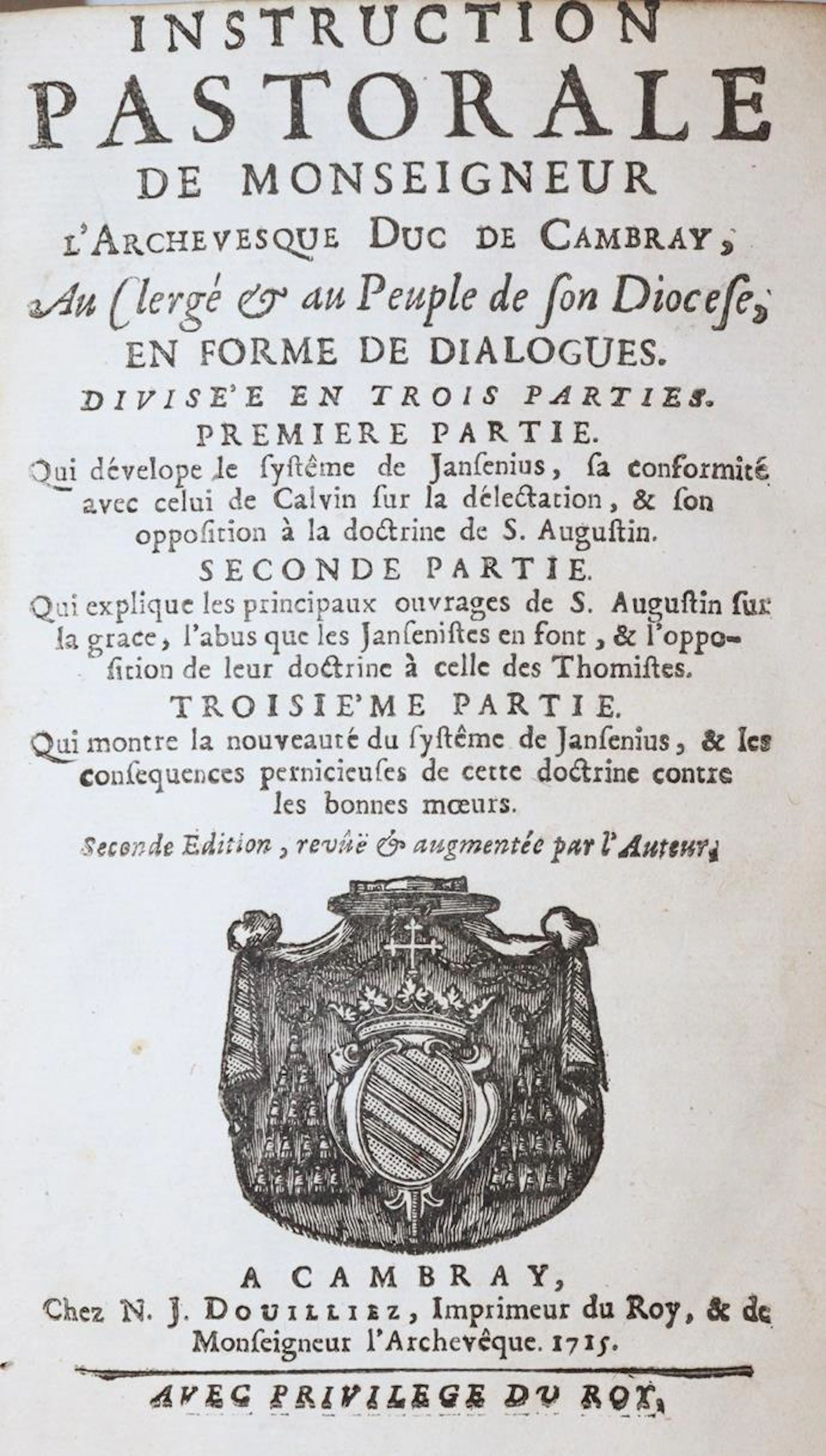 (Fenelon de Salignac de la Mothe,F.). Instruction pastorale de Monseigneur