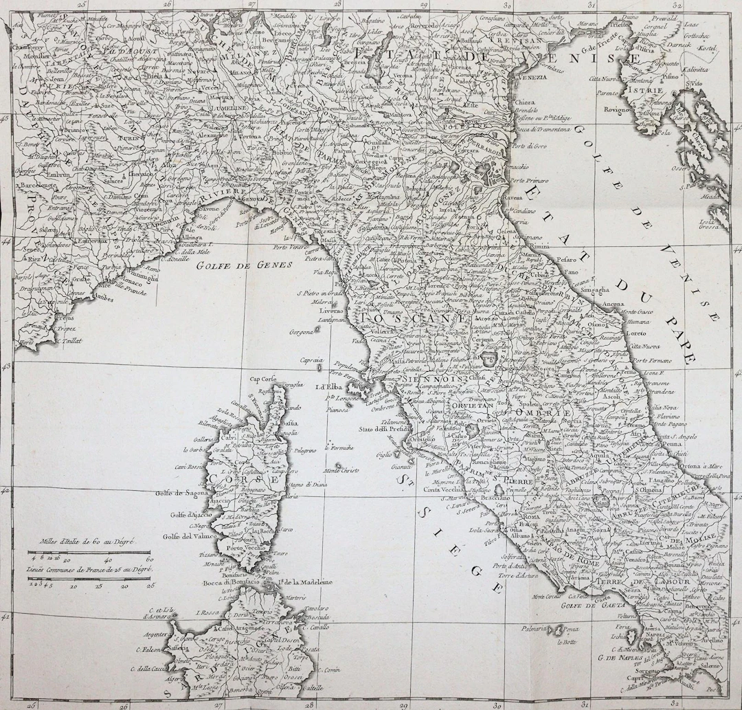 (Lalande,J.J.de. Voyage en Italie. Nur Tafeln. Paris 1786). 4°. Mit