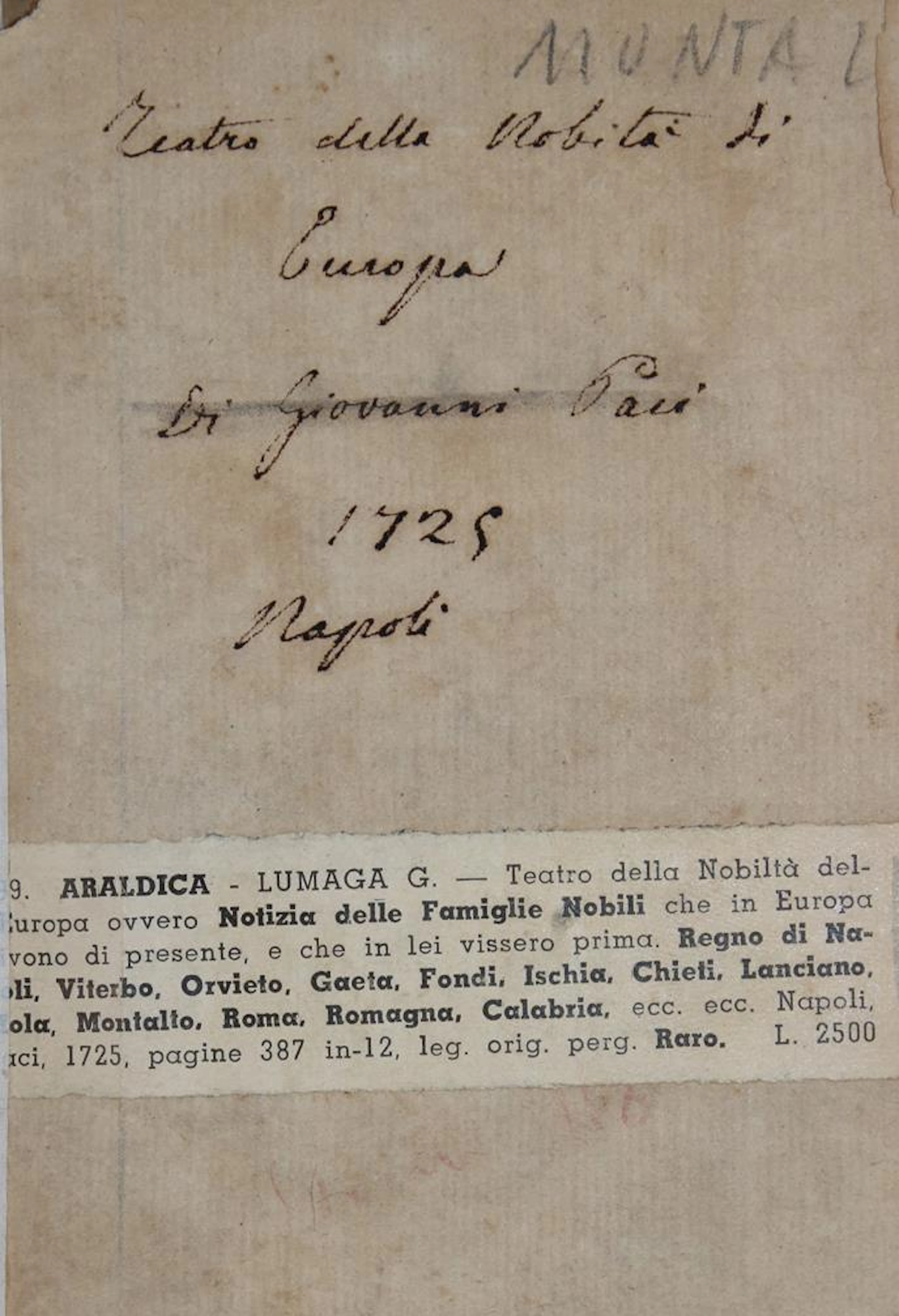 (Lumaga,G. Teatro della nobilta dell'Europa