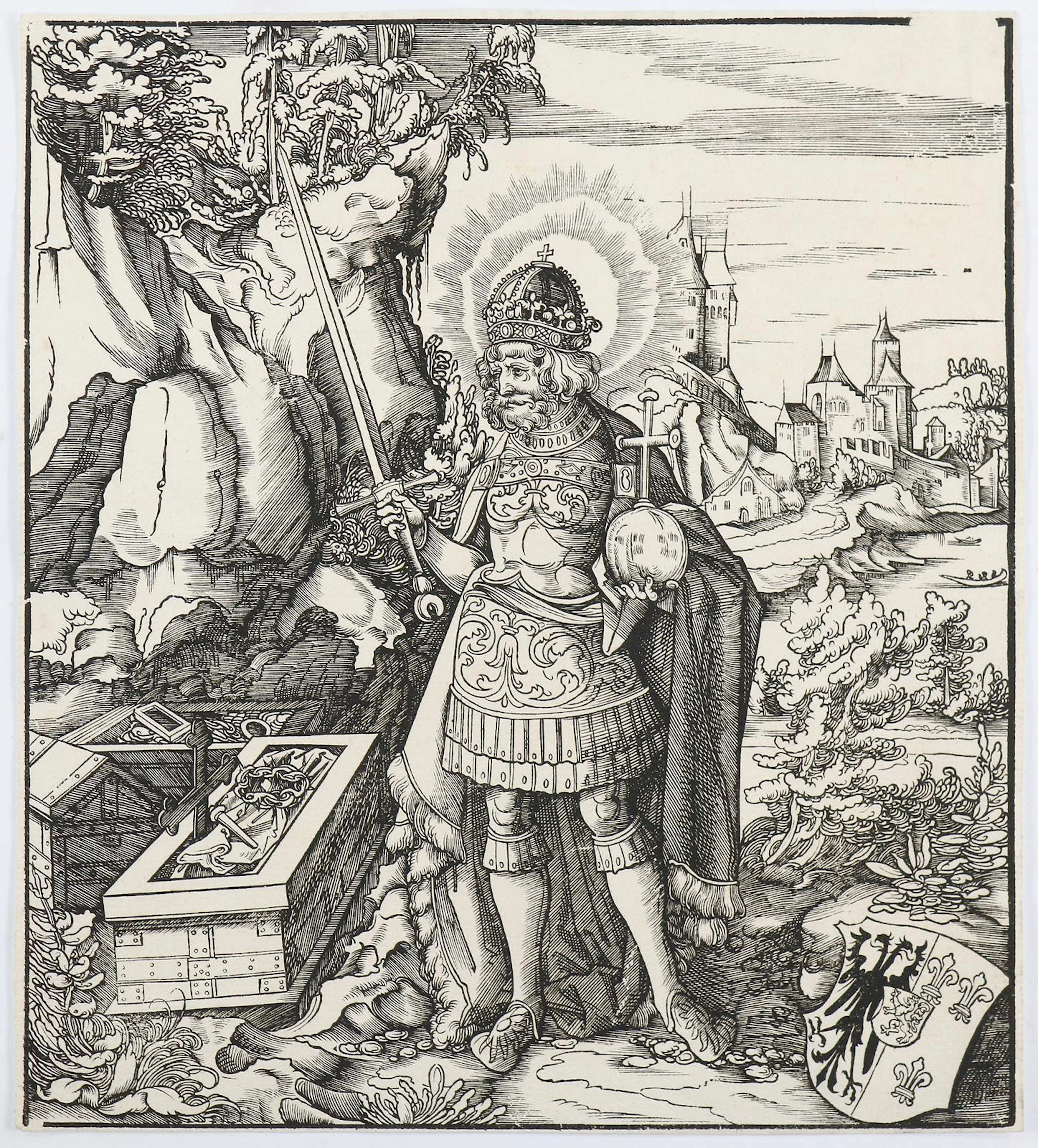 Beck, Leonhard (1480 Augsburg 1542) nach. Karl der Große. Holzschnitt
