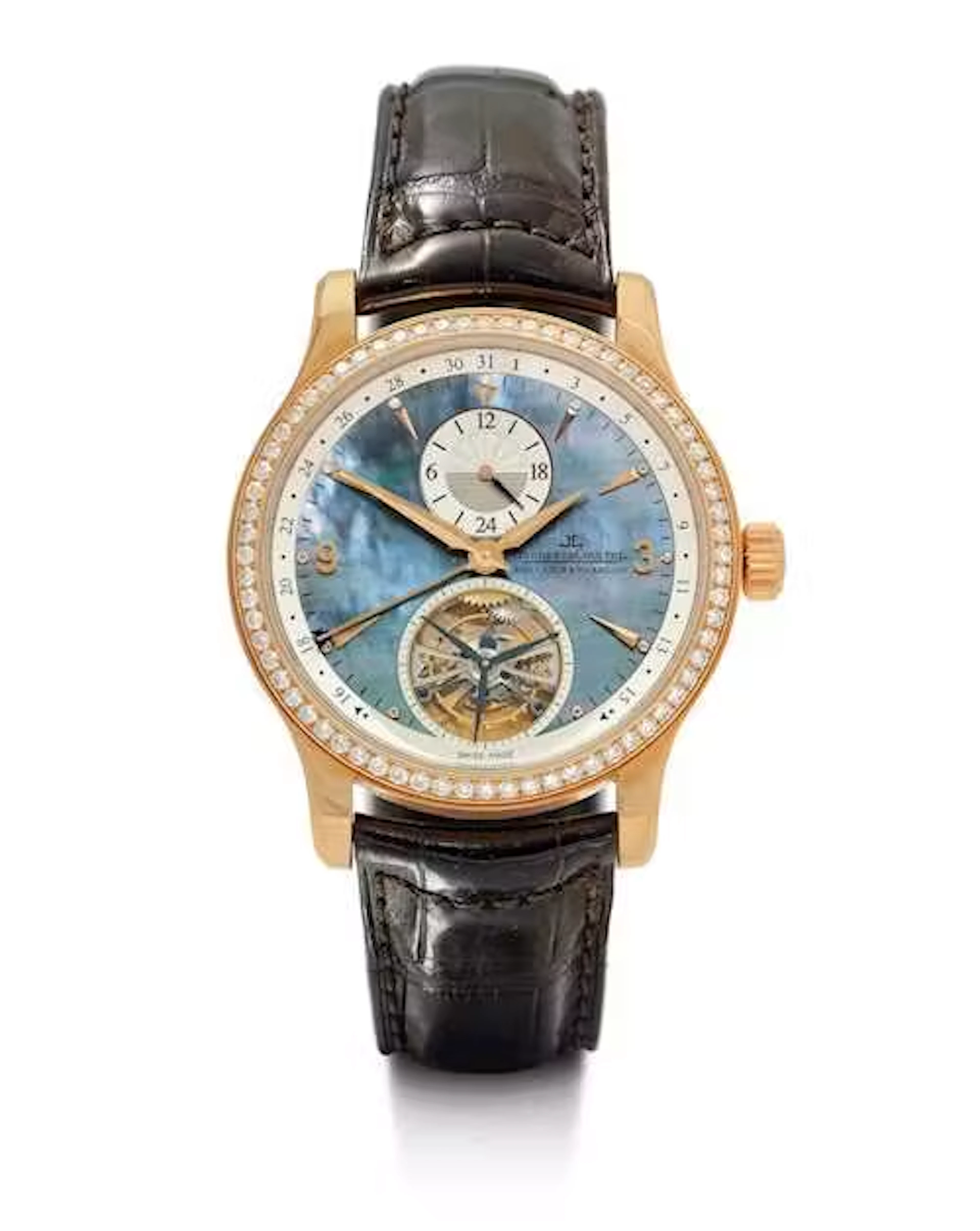 Jaeger-LeCoultre, large limited-edition Master Tourbillon with diamond bezel.