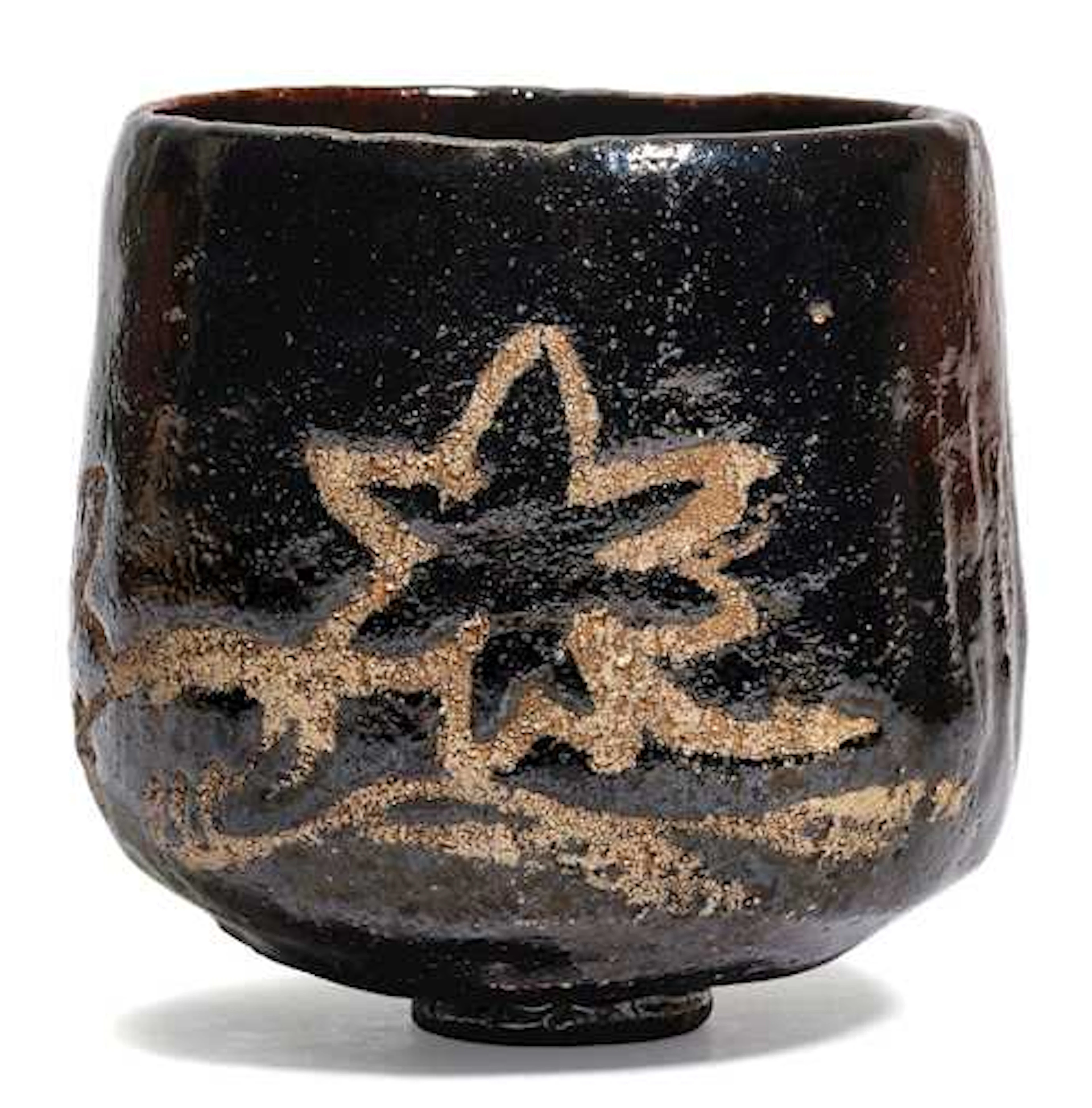 A RAKU STYLE CHAWAN SIGNED KENZAN