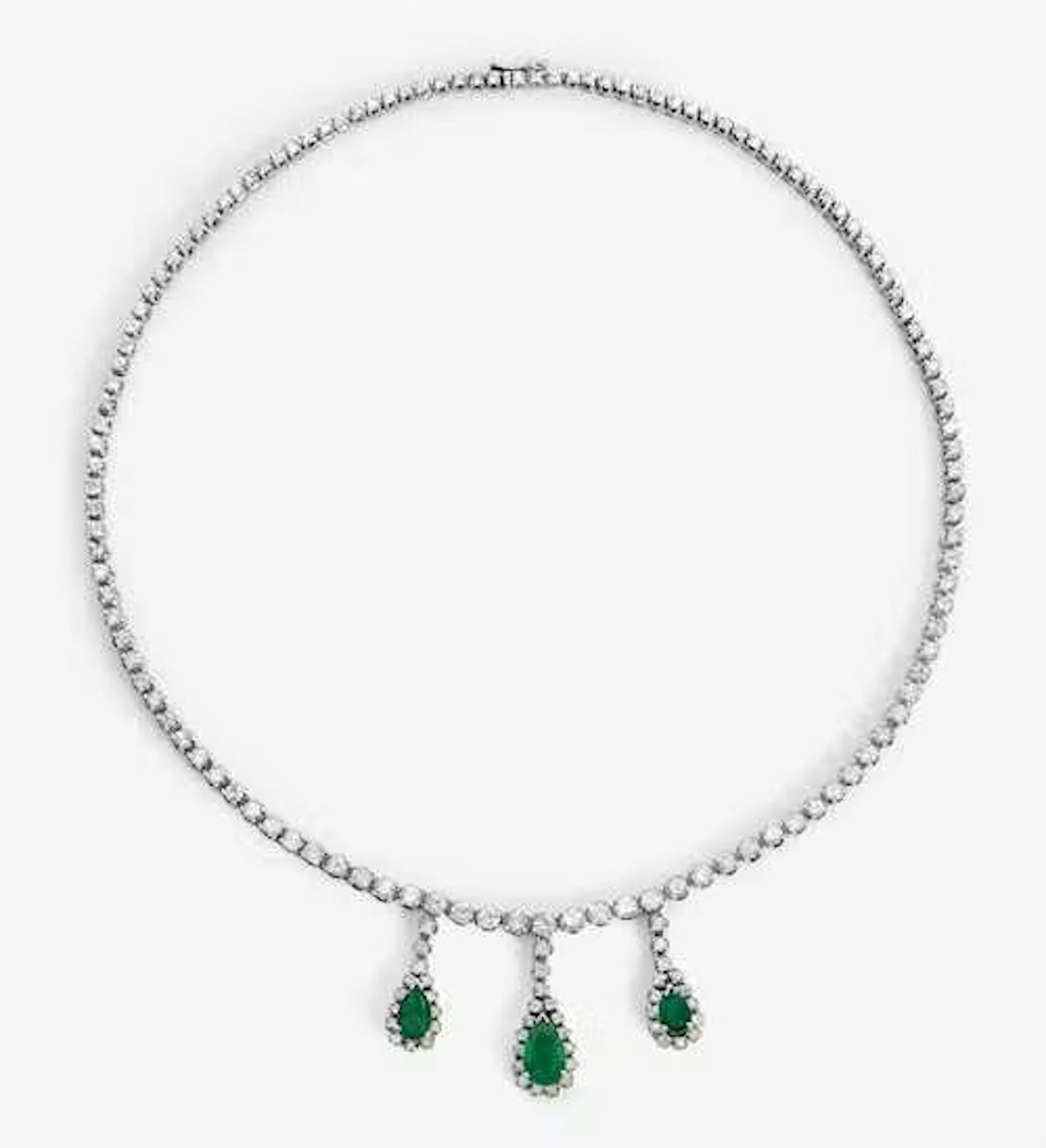 EMERALD AND DIAMOND NECKLACE