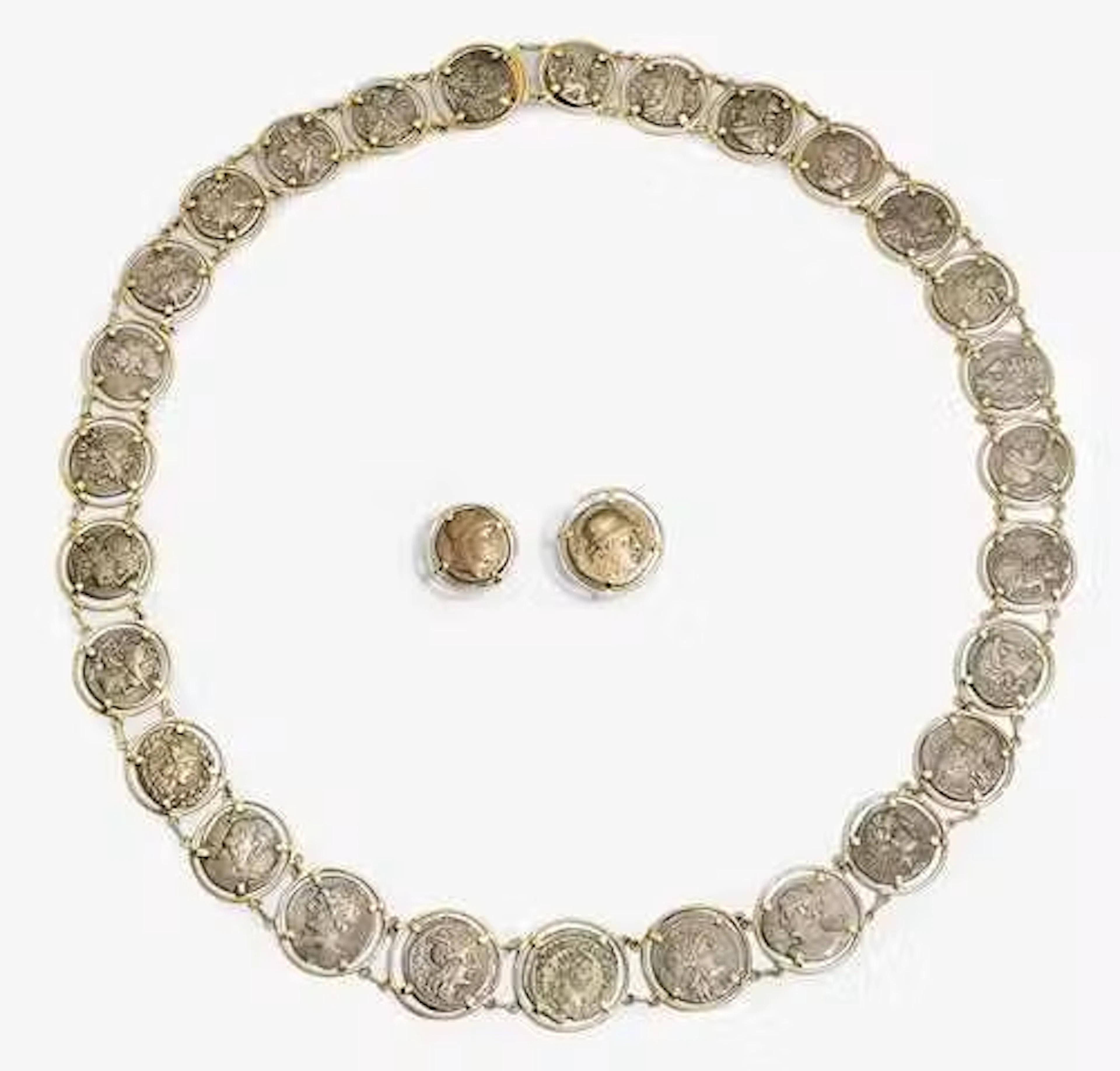 COIN NECKLACE WITH EARCLIPS