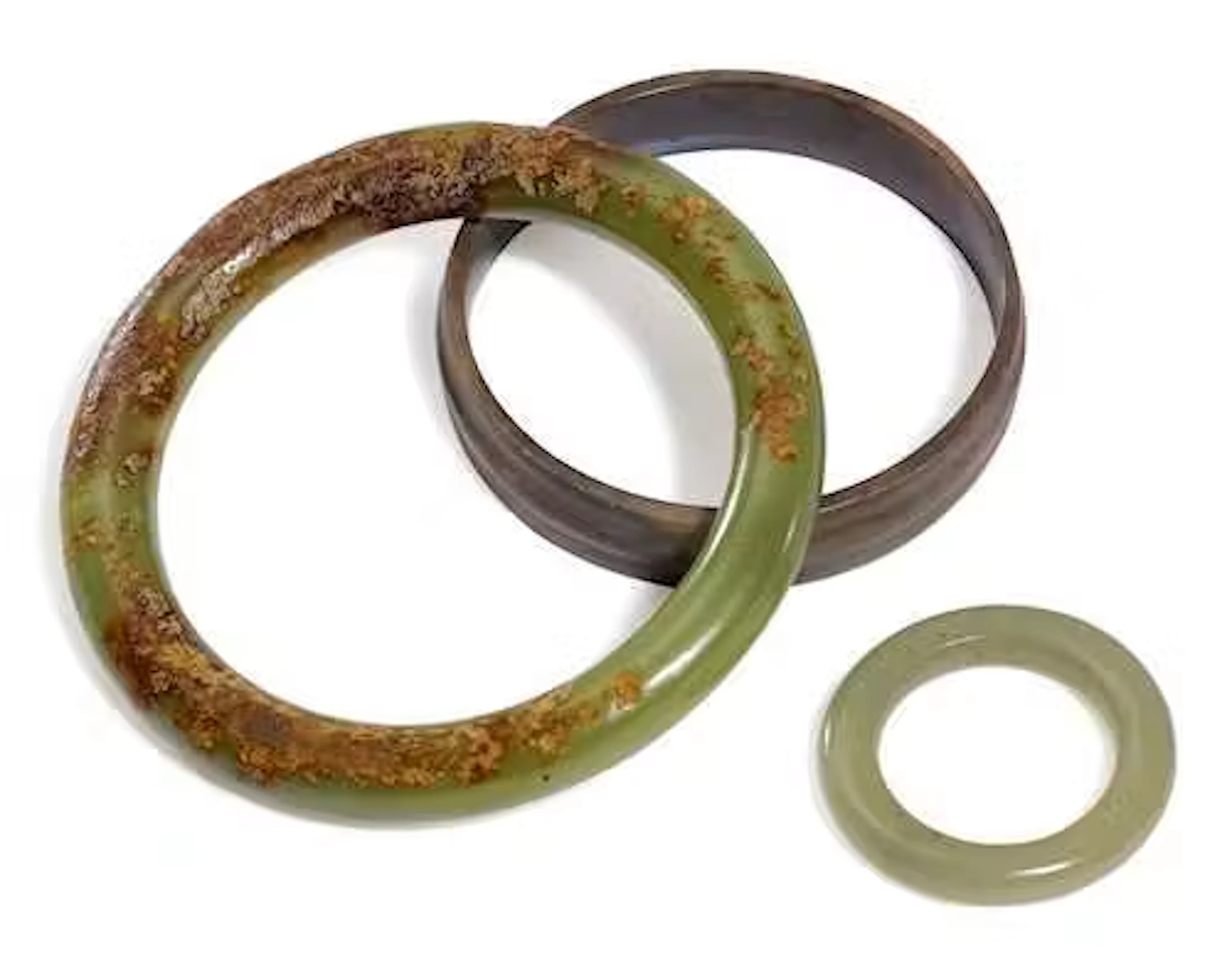 THREE JADE BANGLES