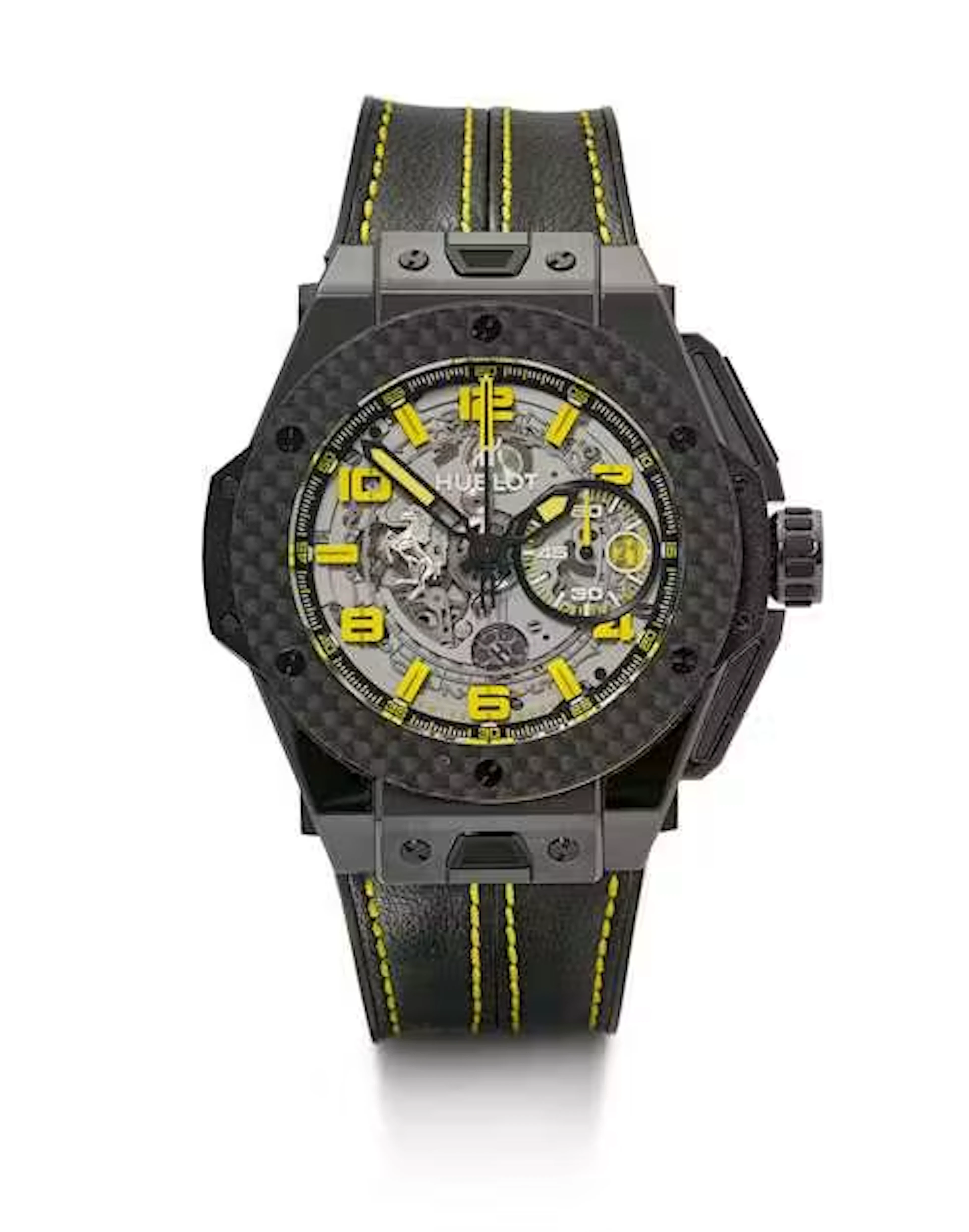 Hublot, attractive limited-edition Big Bang Ferrari Flyback Chronograph.