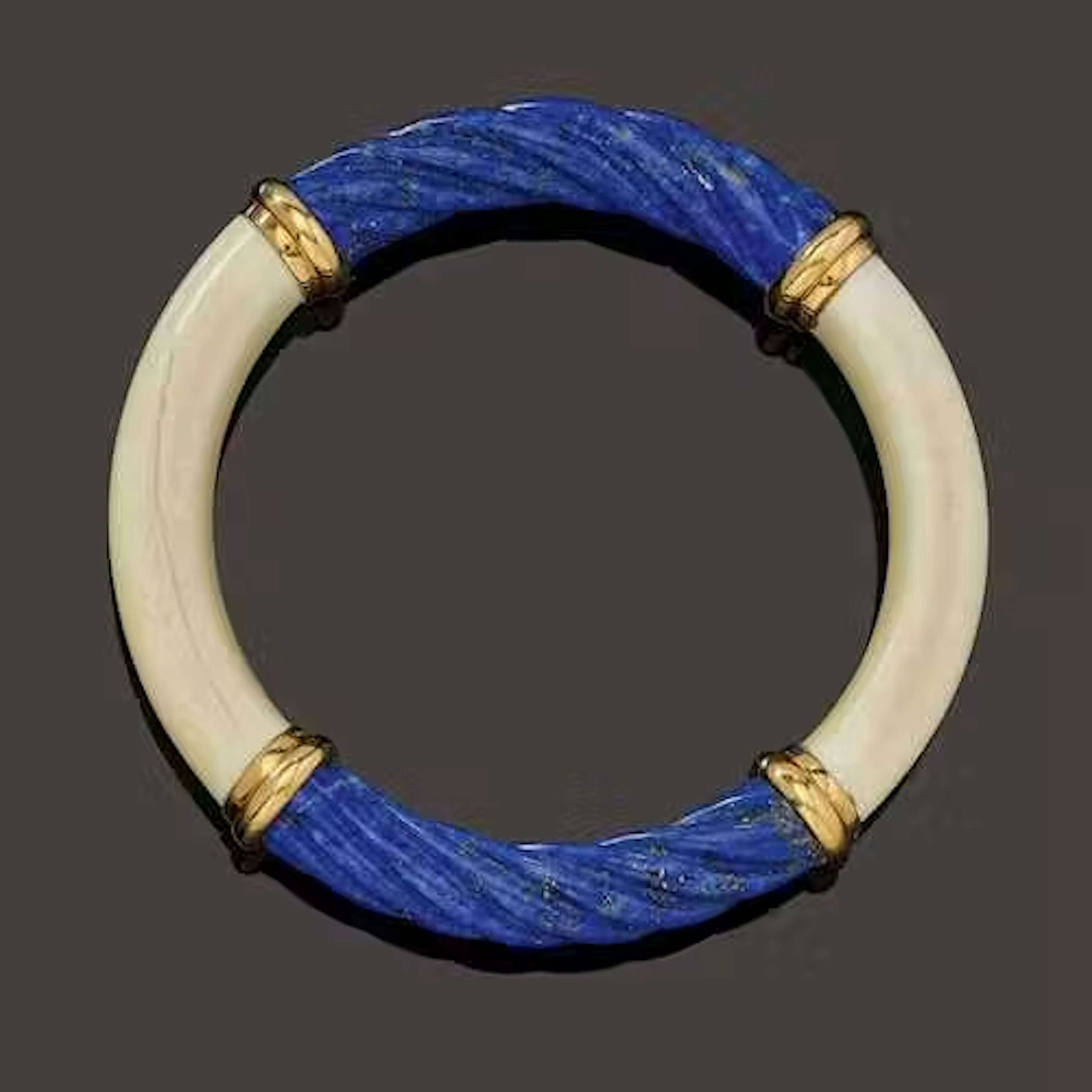 LAPIS LAZULI AND IVORY BANGLE, CARTIER
