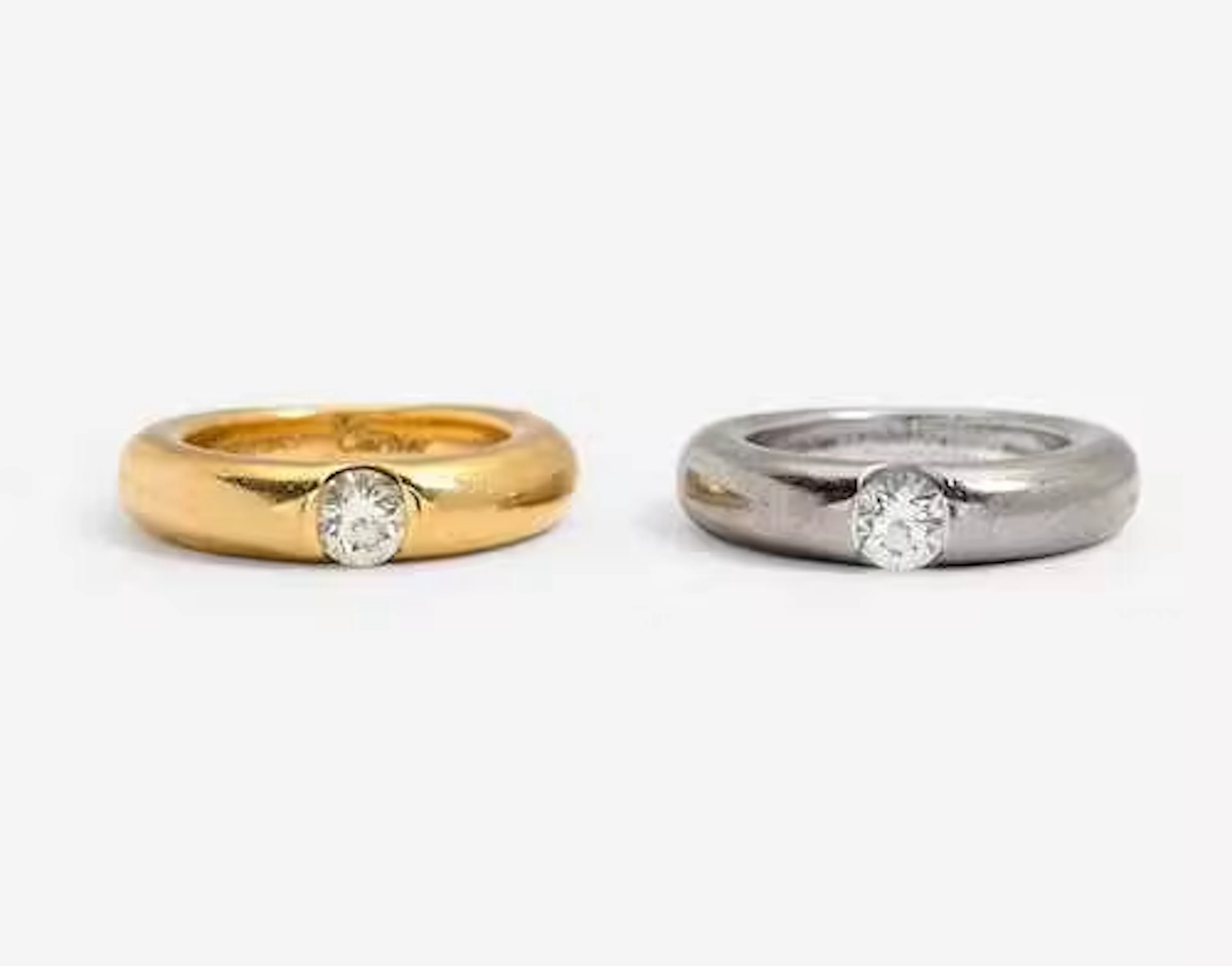 TWO DIAMOND RINGS, CARTIER