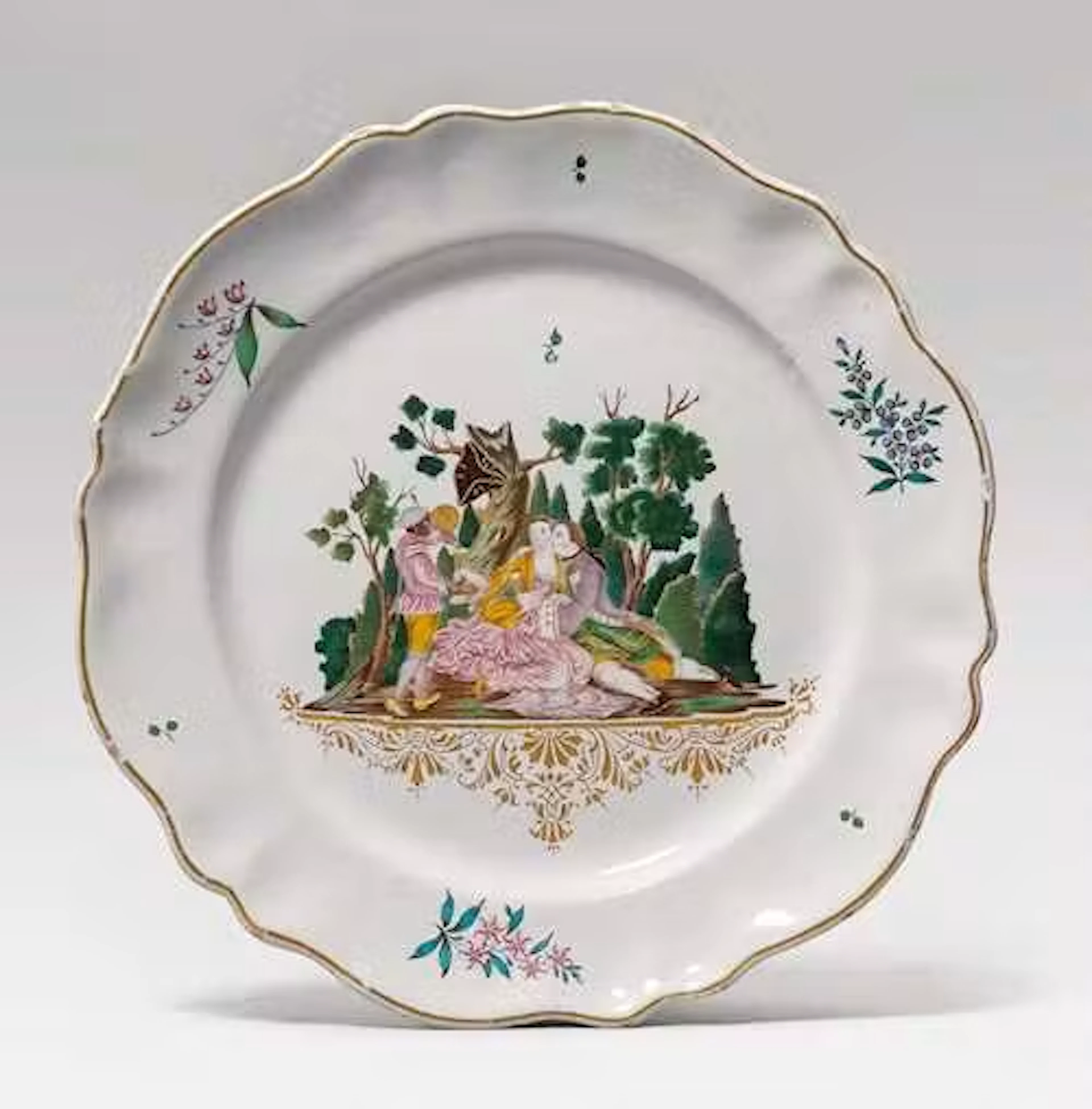 RARE PLATE WITH GALLANT SCENE