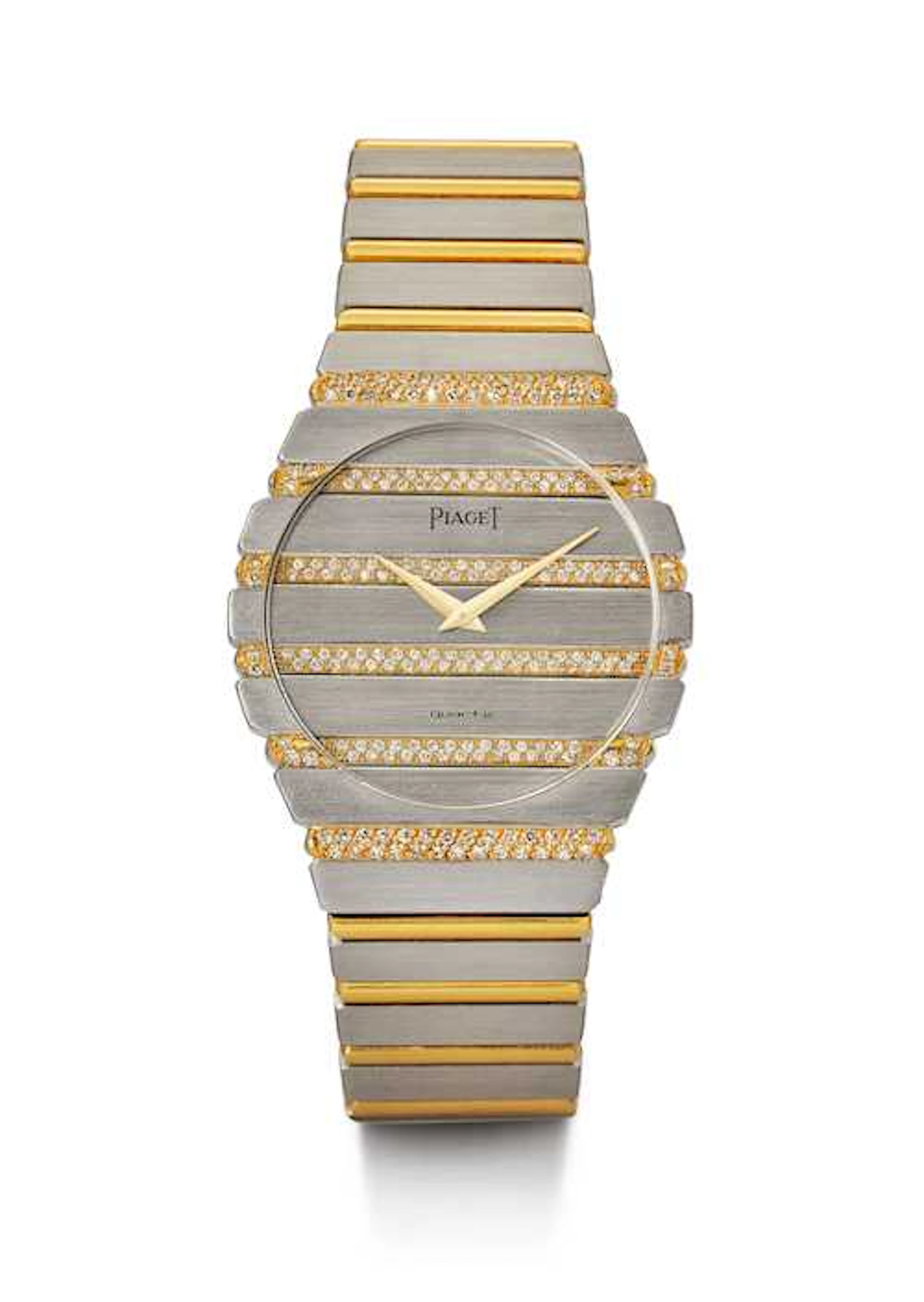 Piaget, elegant Polo gentleman's wristwatch, set with diamonds, 1989