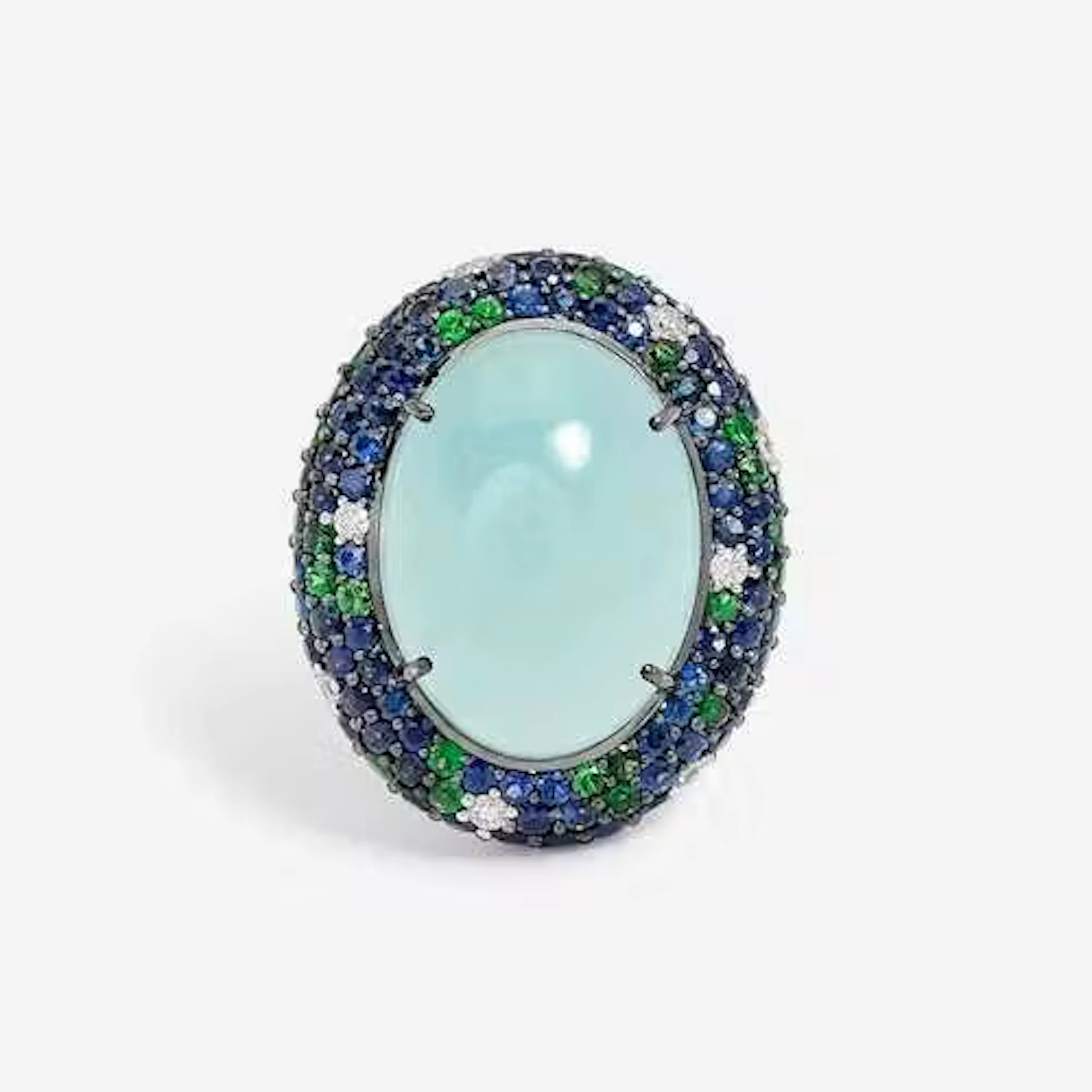 AQUAMARINE AND MULTIGEM RING