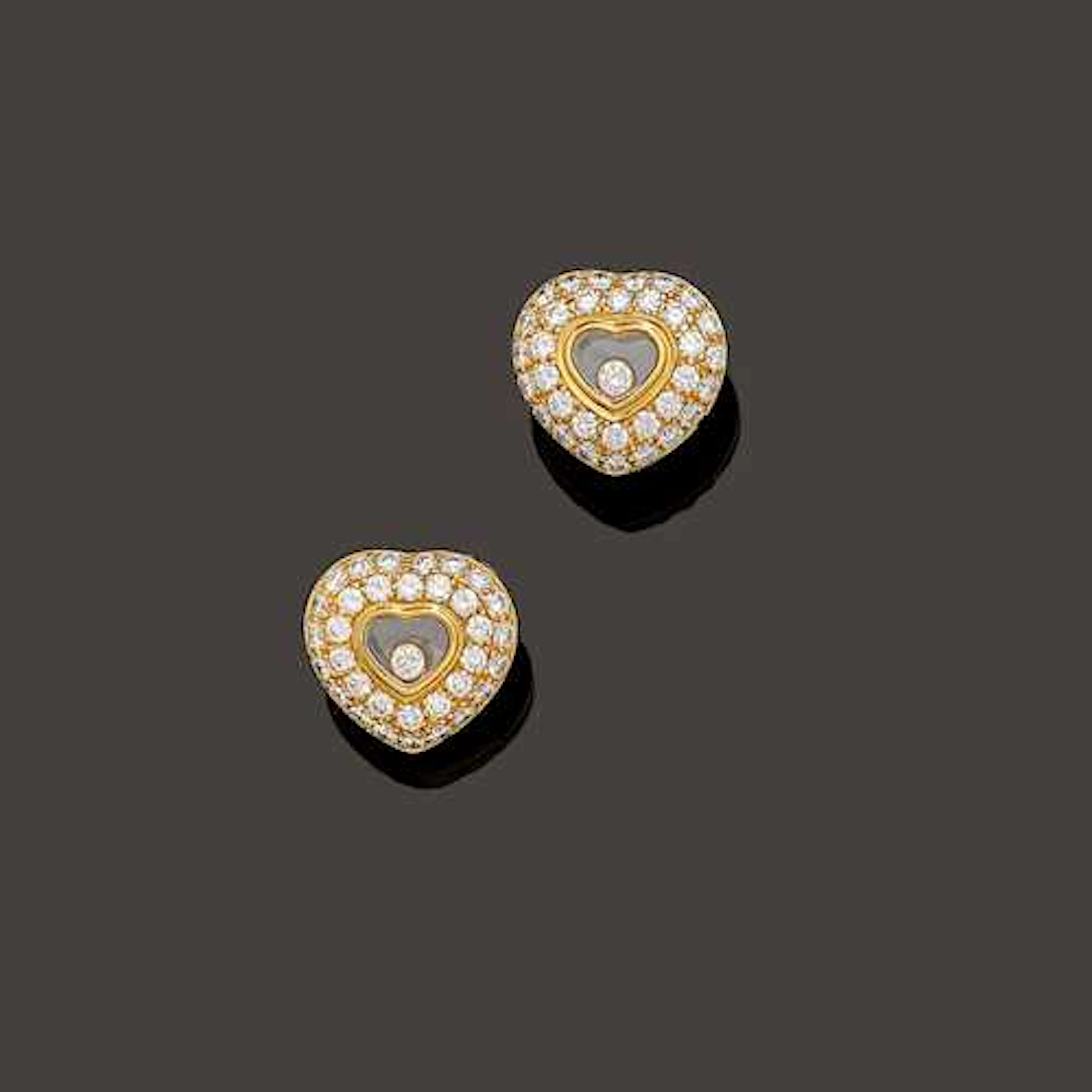 GOLD AND DIAMOND EARRINGS, CHOPARD