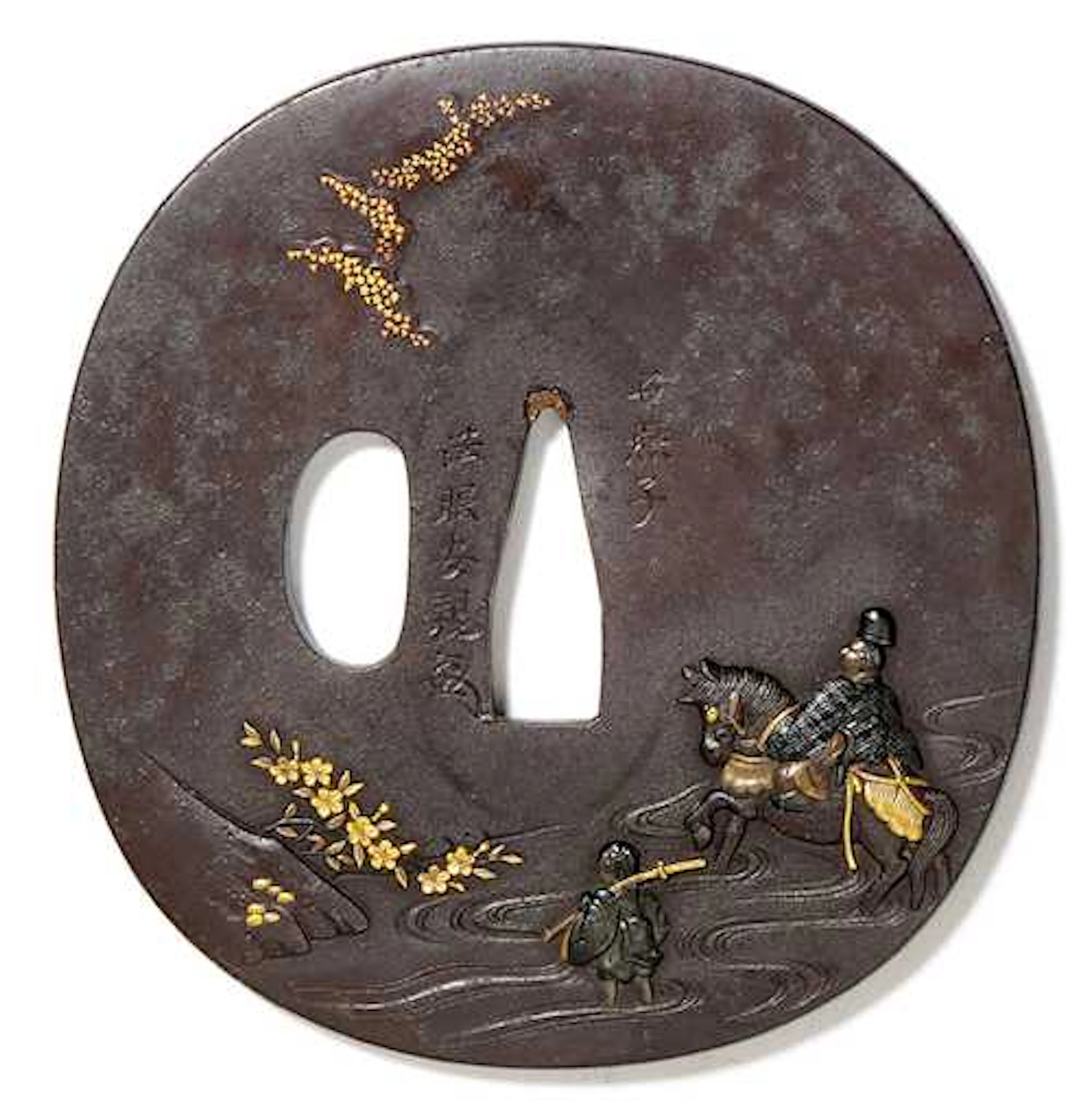 AN OVAL (NAGA MARUGATA) TSUBA