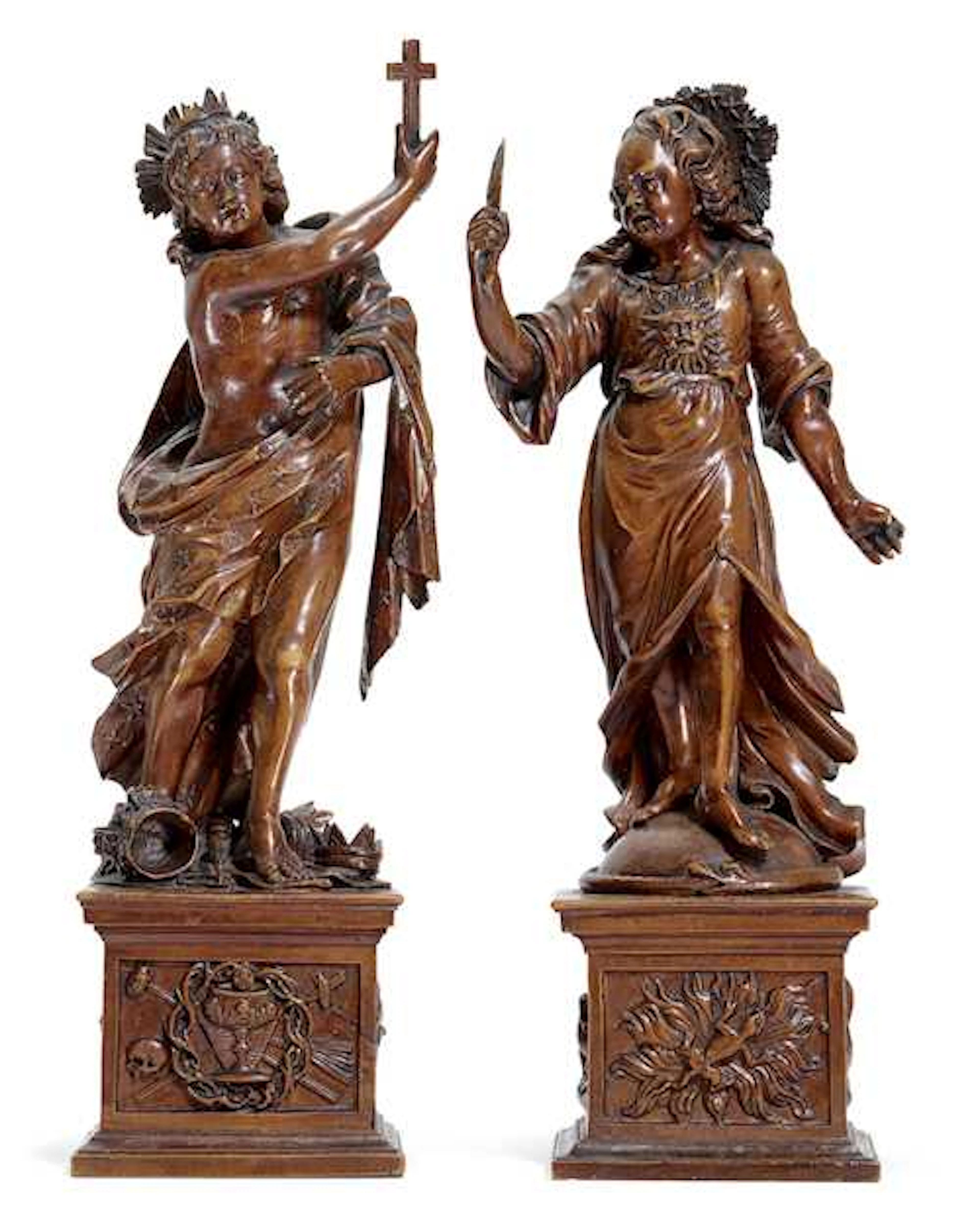 A PAIR OF ALLEGORICAL FIGURES “PRUDENCE” AND “FAITH” - The Embden Collection