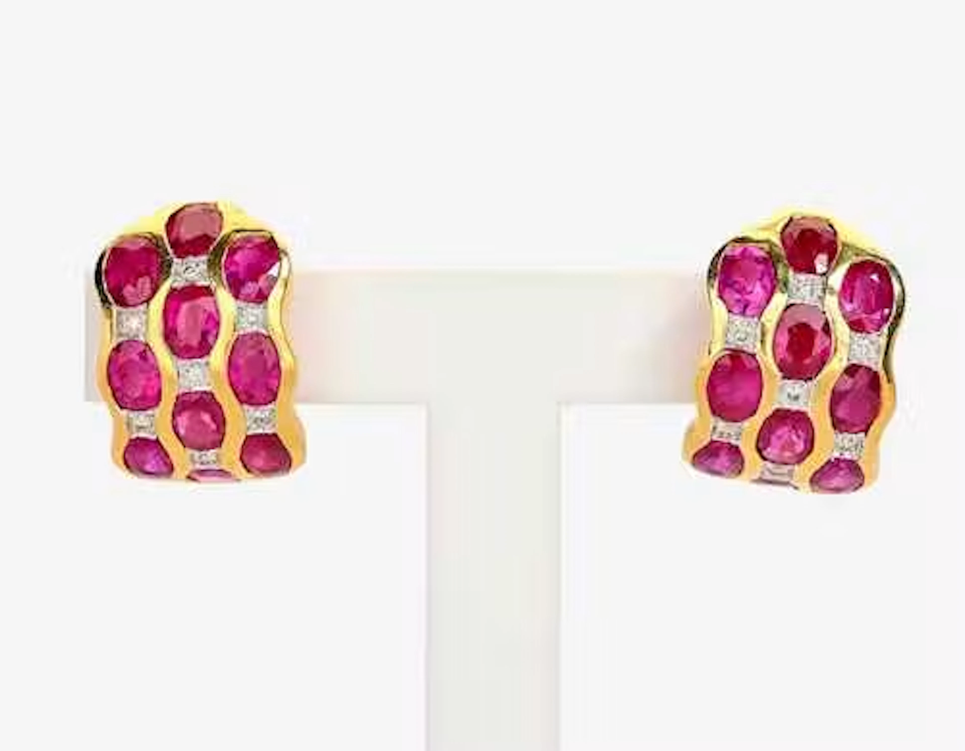 RUBY AND DIAMOND EARCLIPS