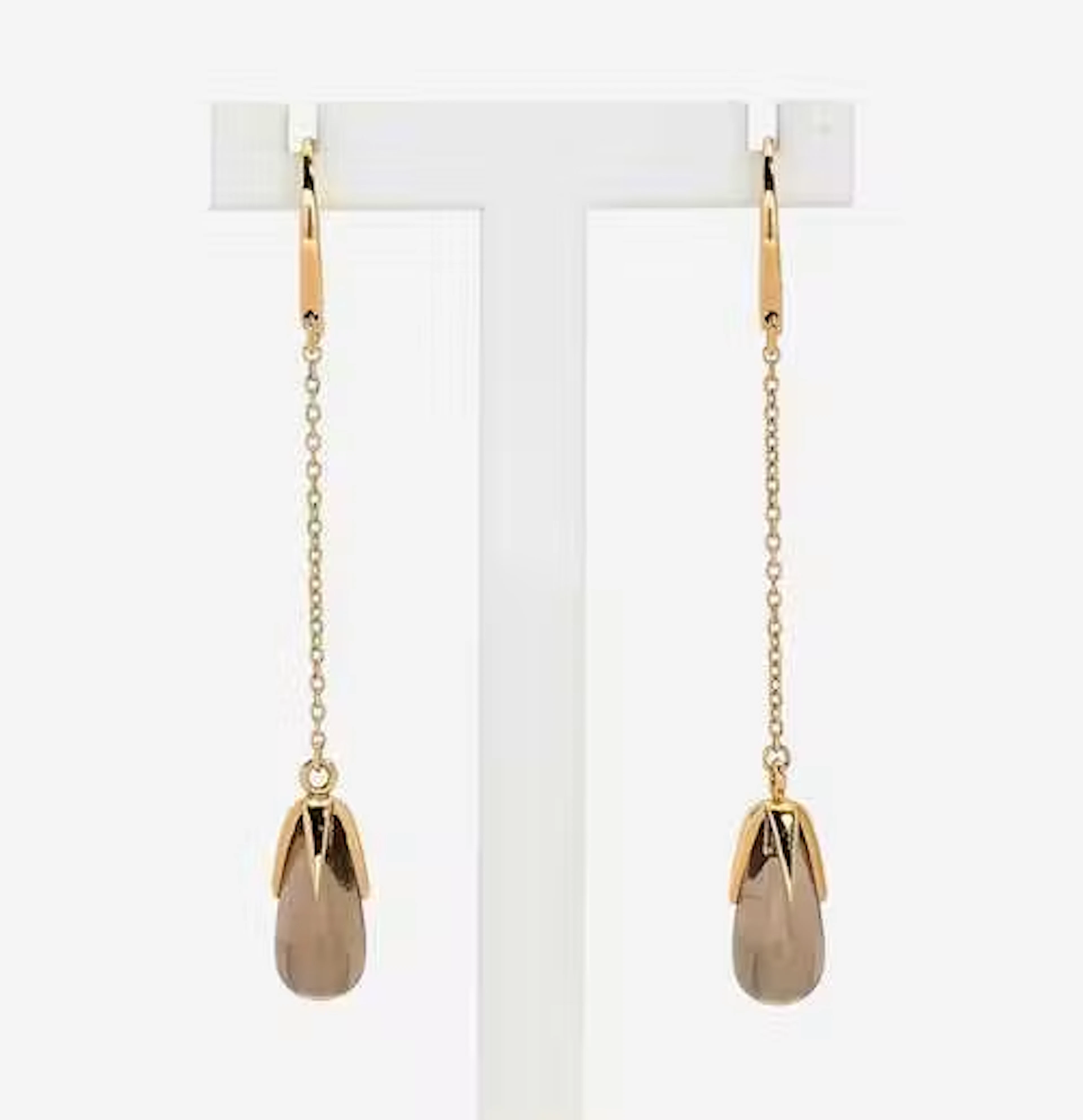 SMOKY QUARTZ EARCLIPS, POMELLATO