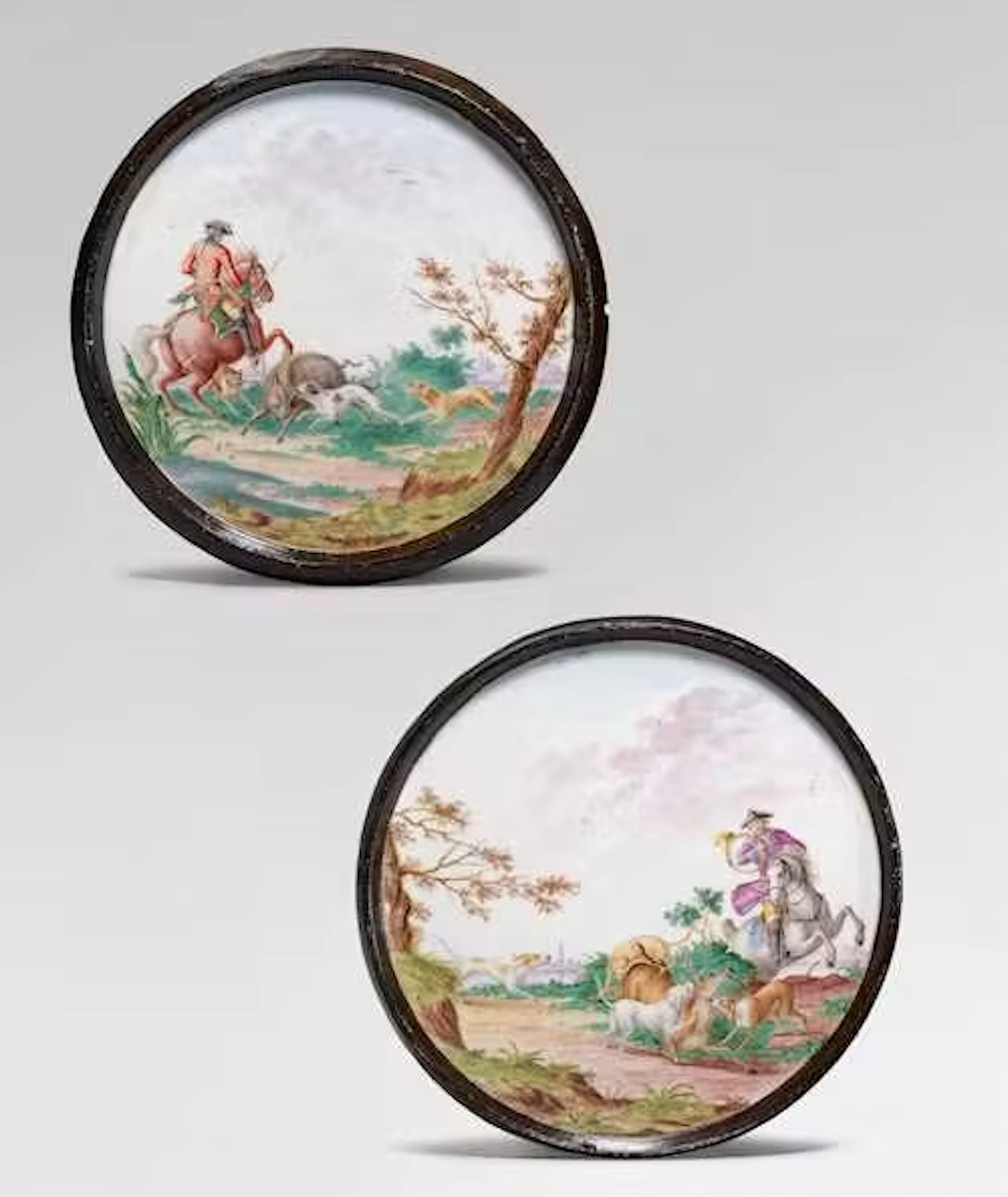 TWO RARE HUNTING MEDALLIONS