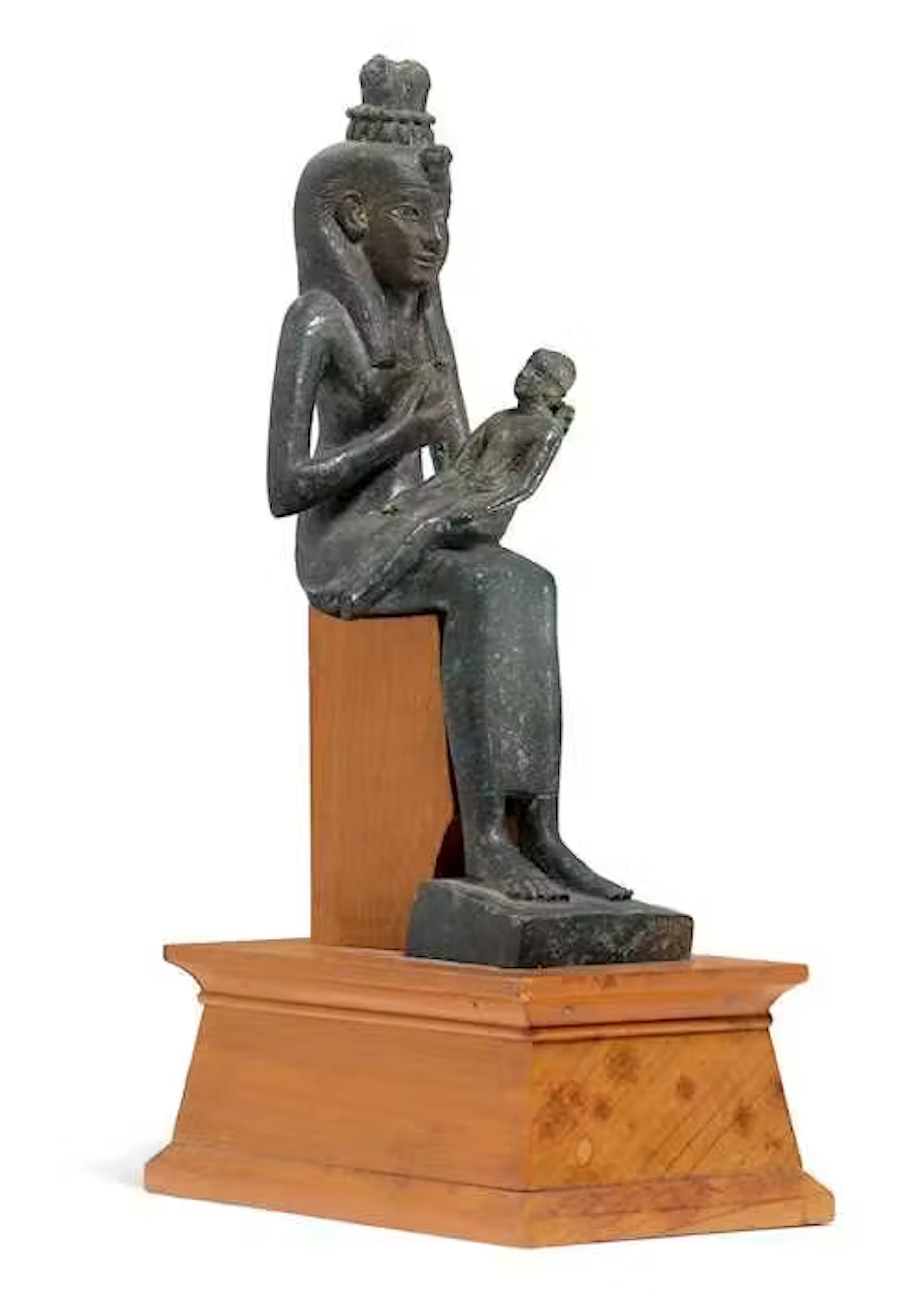 STATUETTE OF THE GODDESS ISIS WITH THE INFANT HORUS