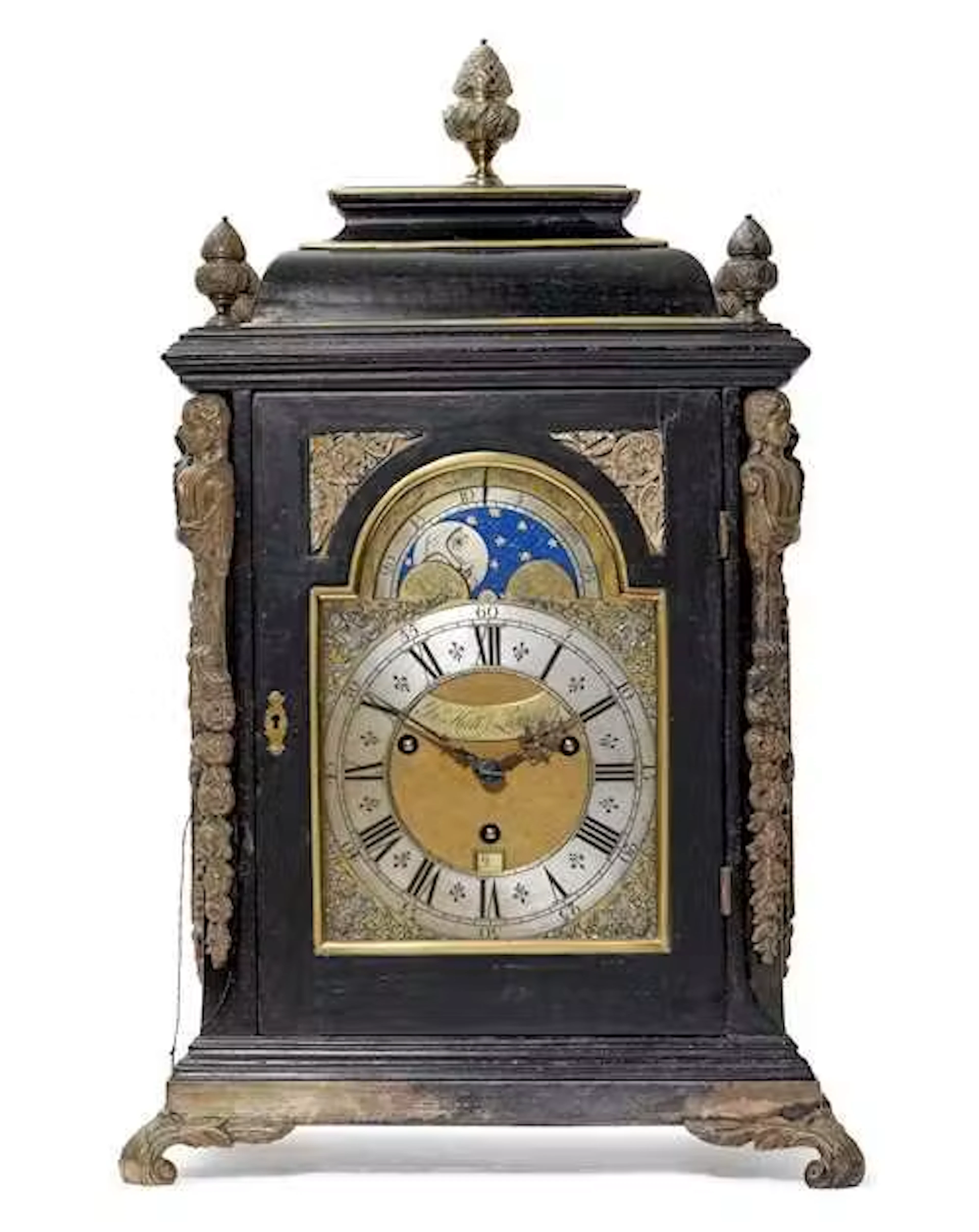 MANTEL CLOCK / BRACKET CLOCK WITH MOON PHASE AND DATE