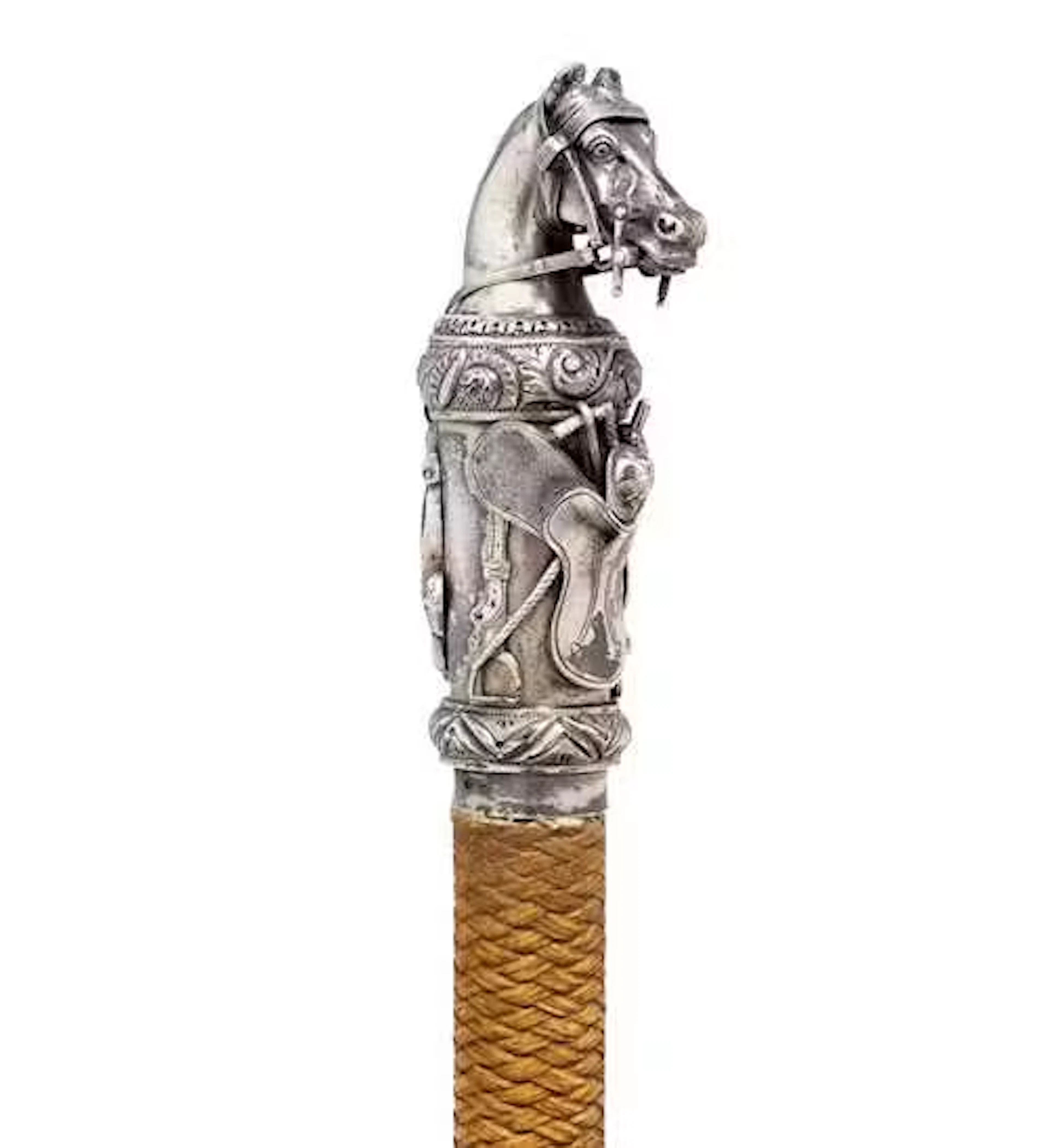 RIDING CROP WITH SILVER HANDLE