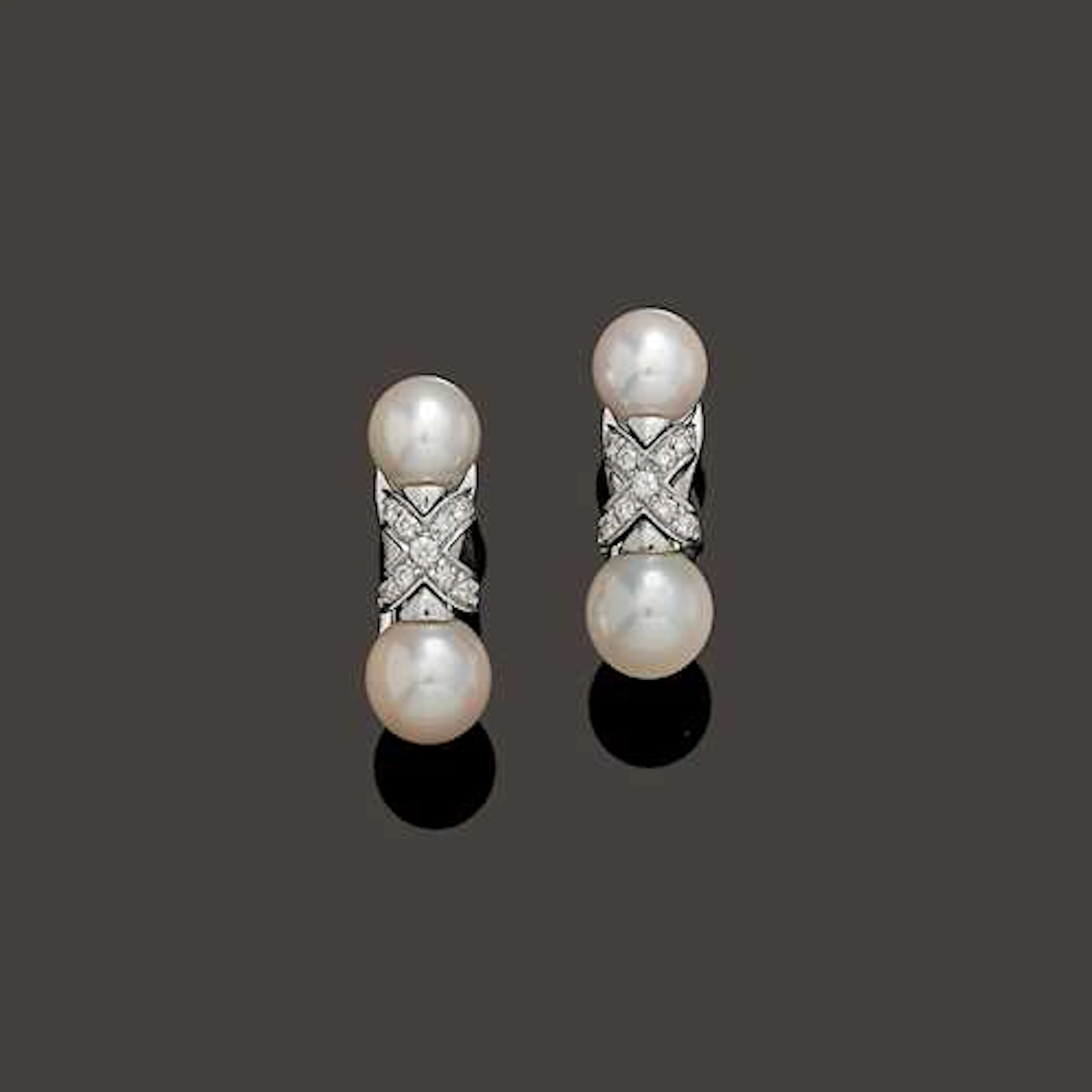 PEARL AND DIAMOND EARCLIPS, BULGARI