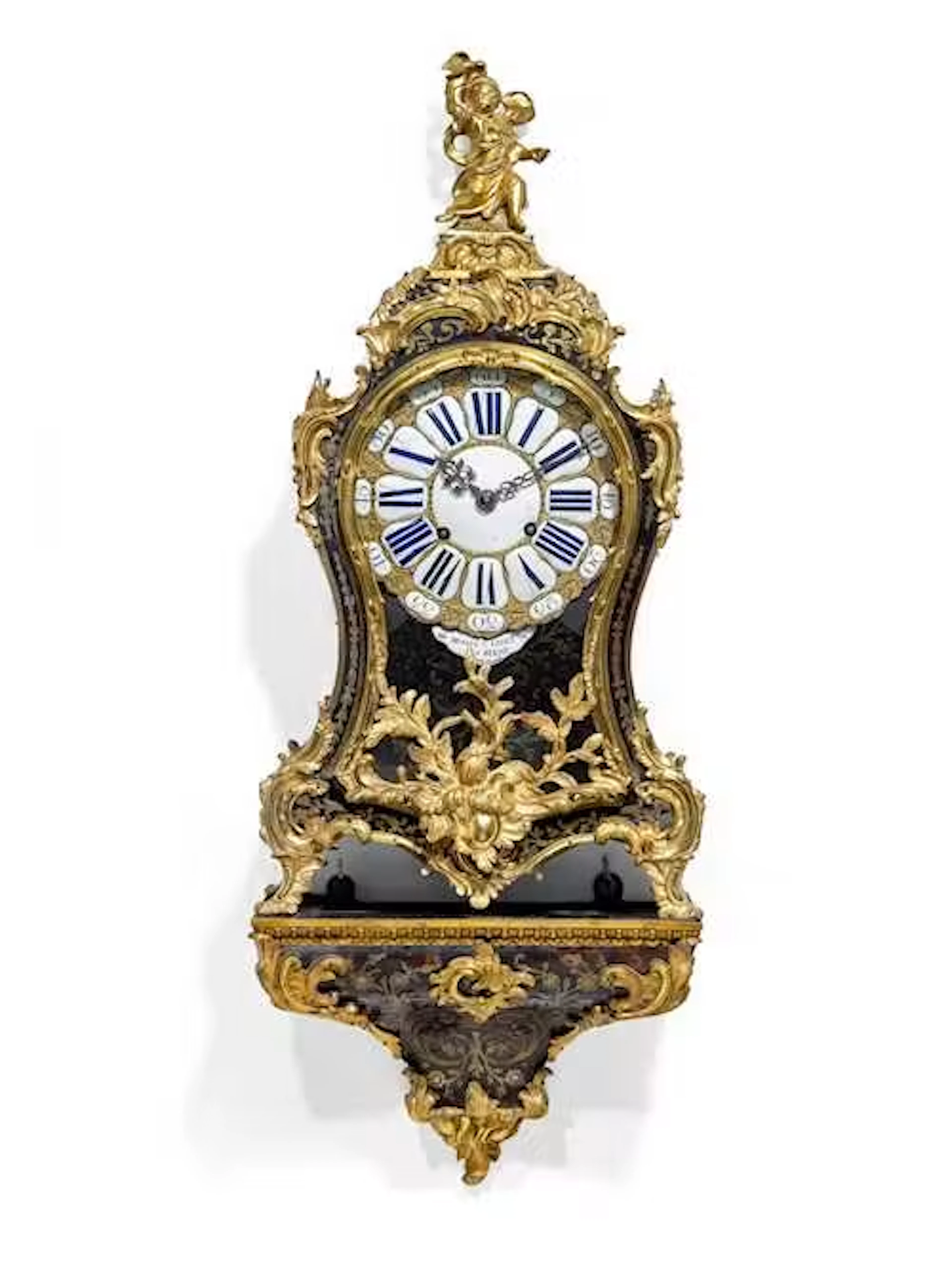 BOULLE PENDULE ON PLINTH