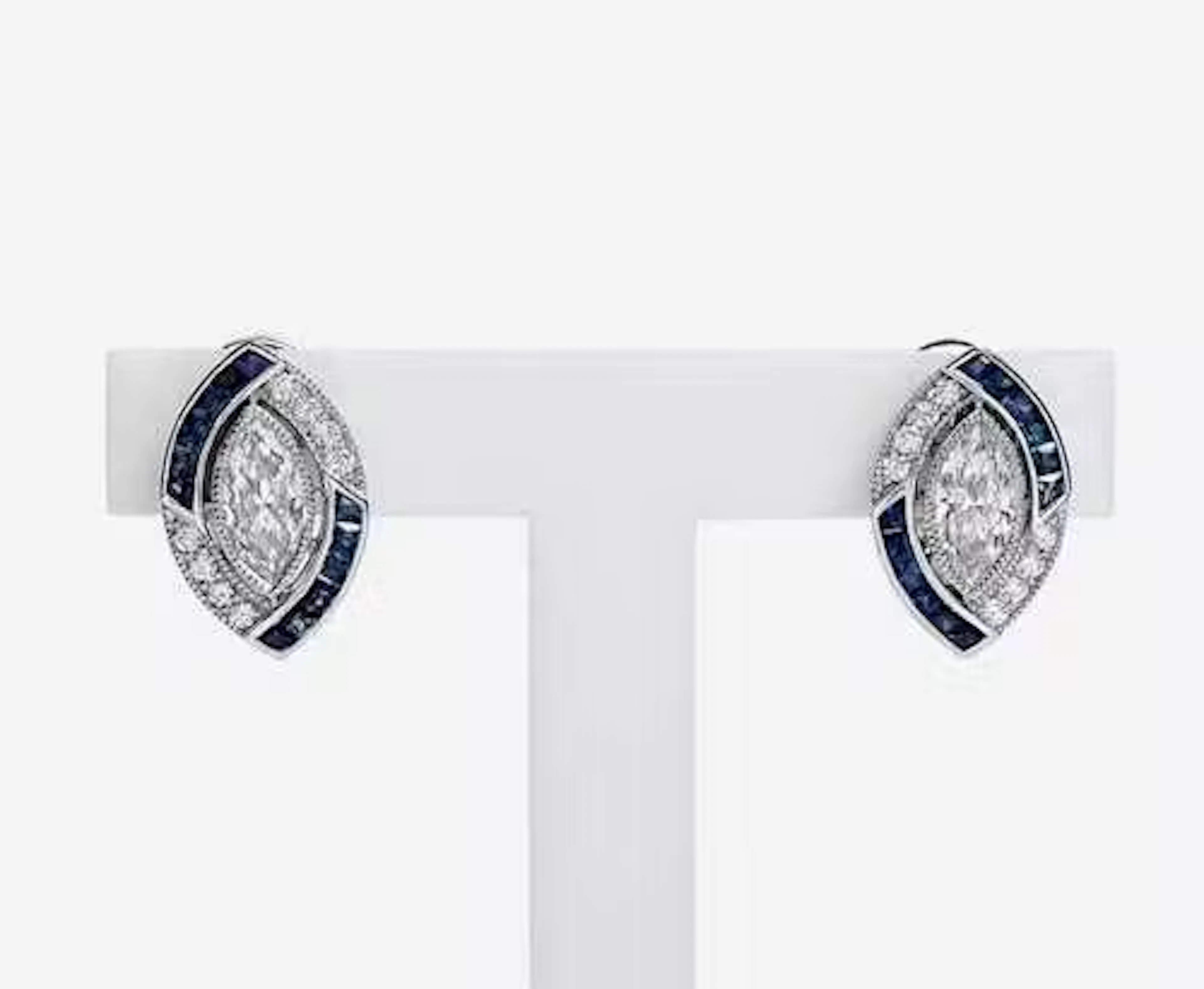 DIAMOND AND SAPPHIRE EARRINGS