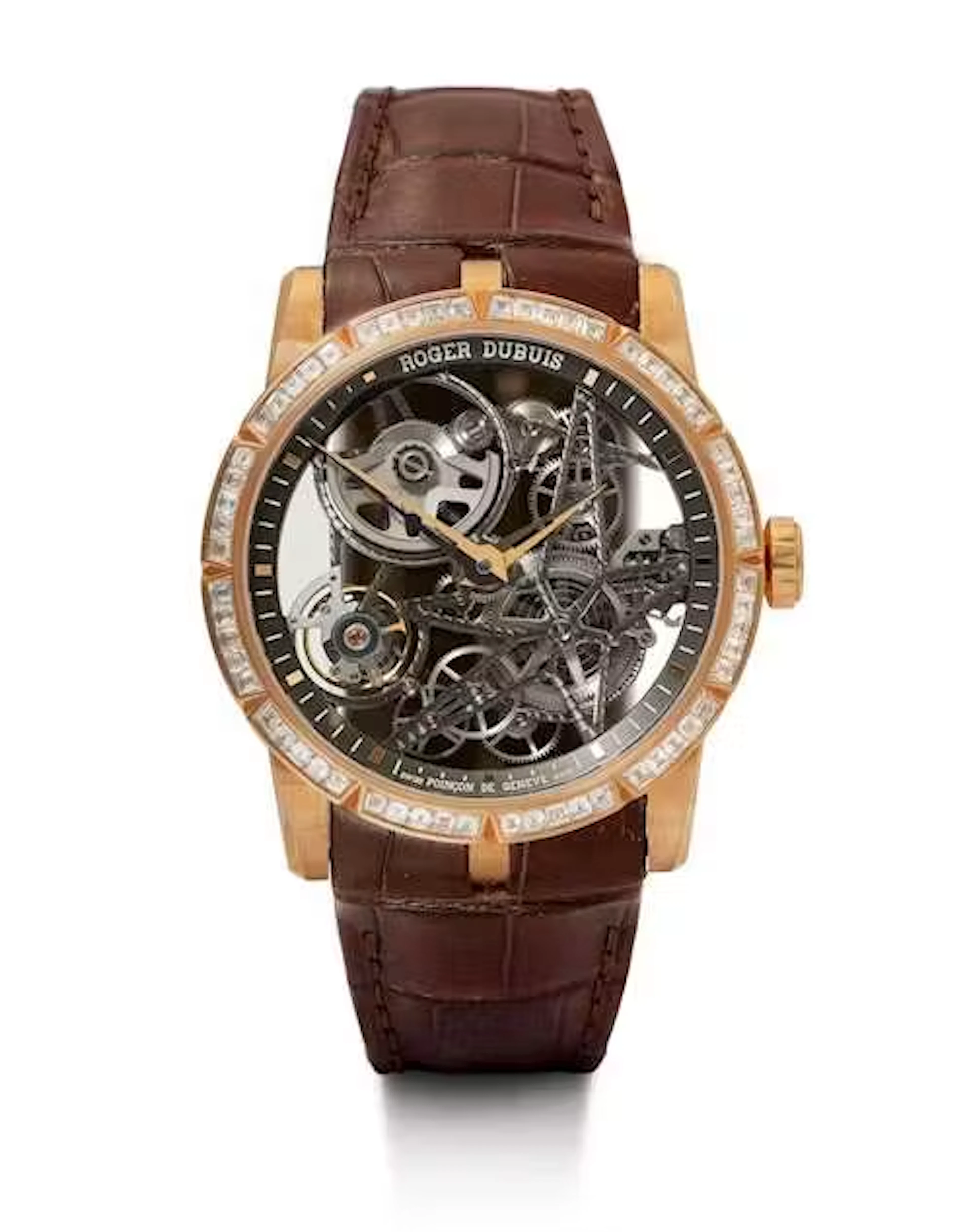 Roger Dubuis, sporty and elegant “Excalibur” set with diamonds, 2016.