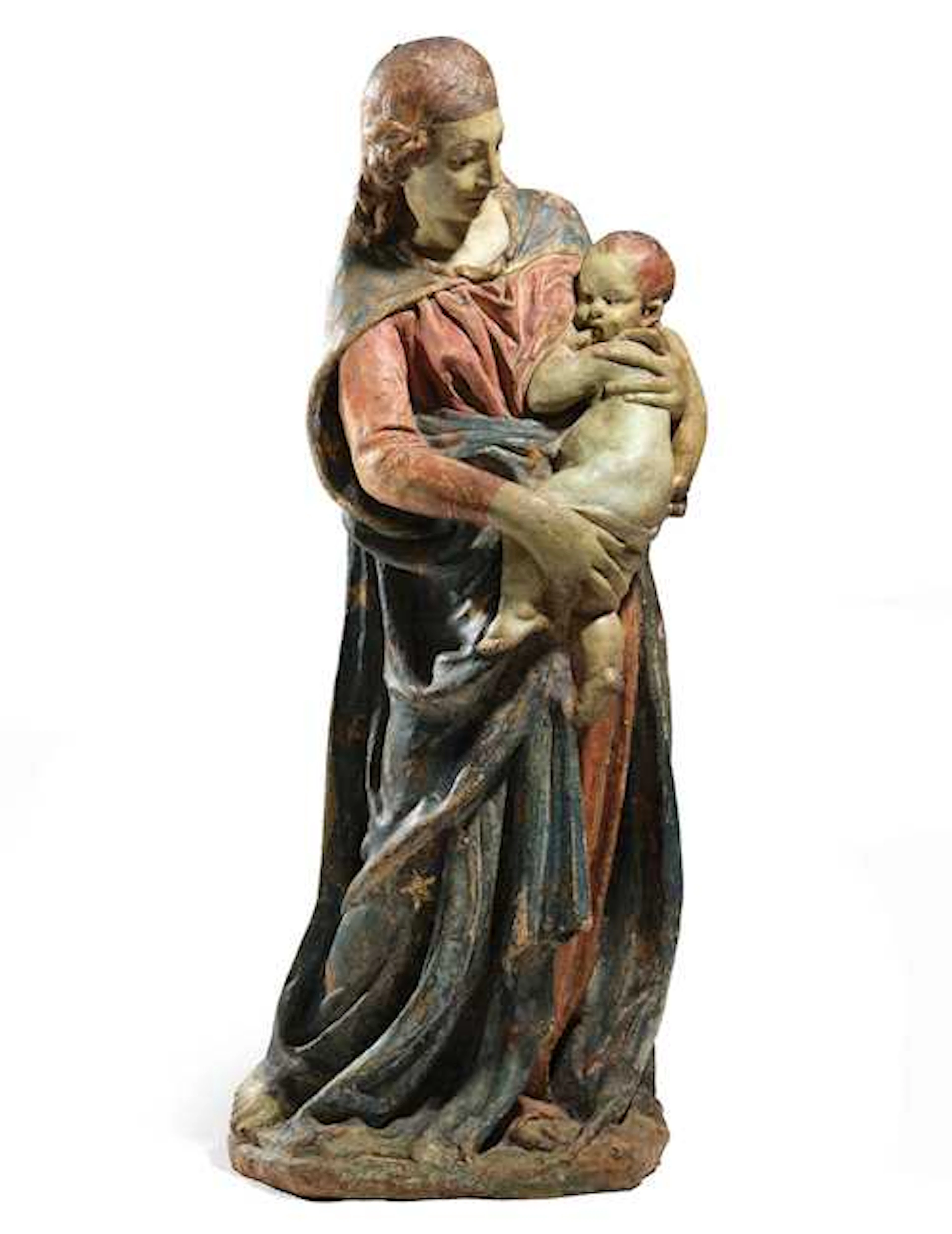TERRACOTTA FIGURE OF THE MADONNA AND CHILD