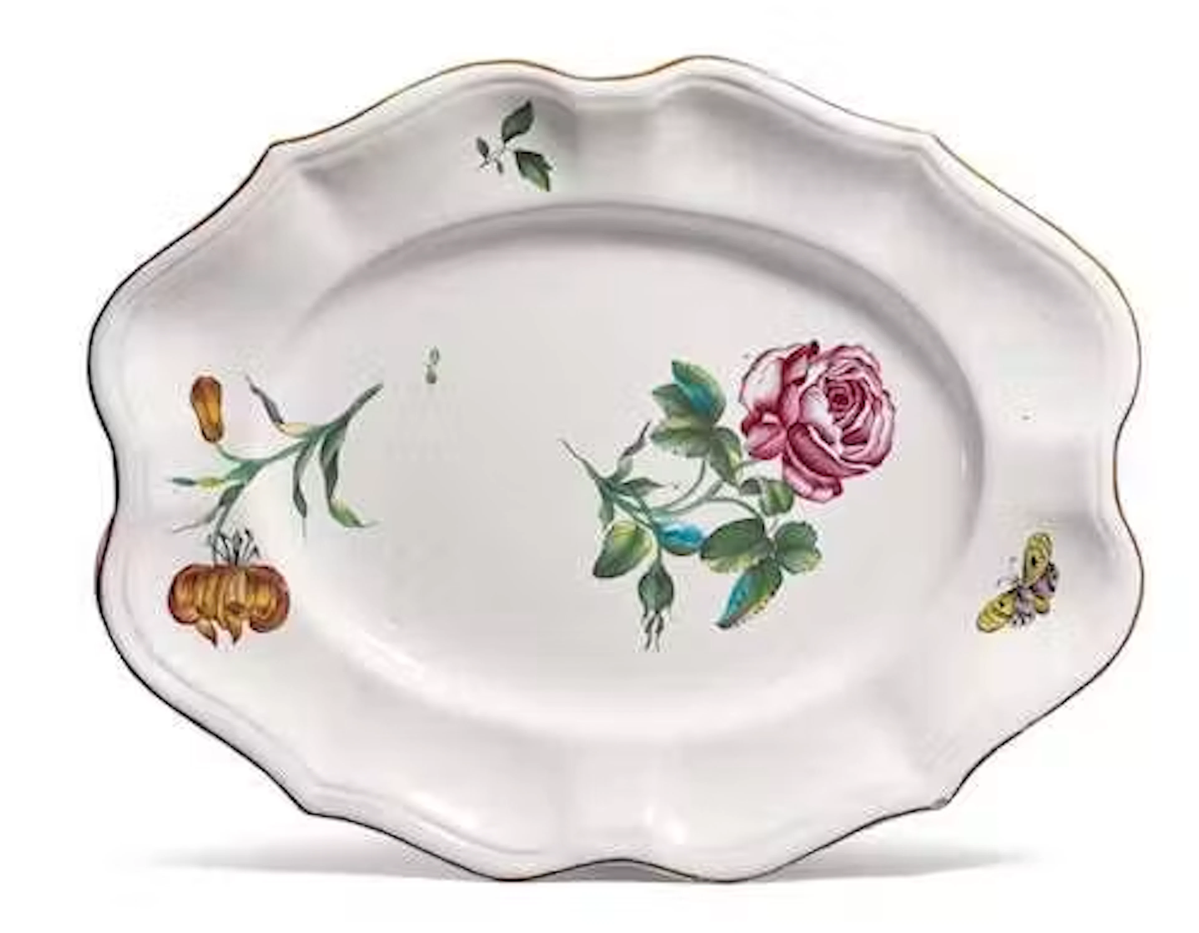 OVAL PLATE WITH A ROSE